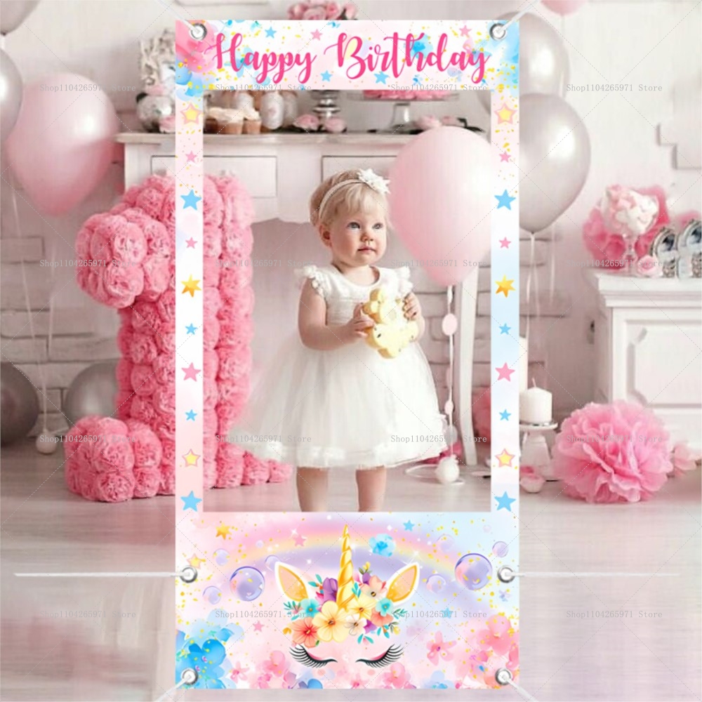 Photo Booth Frame - Unicorn Theme Photo Booth Frame Props