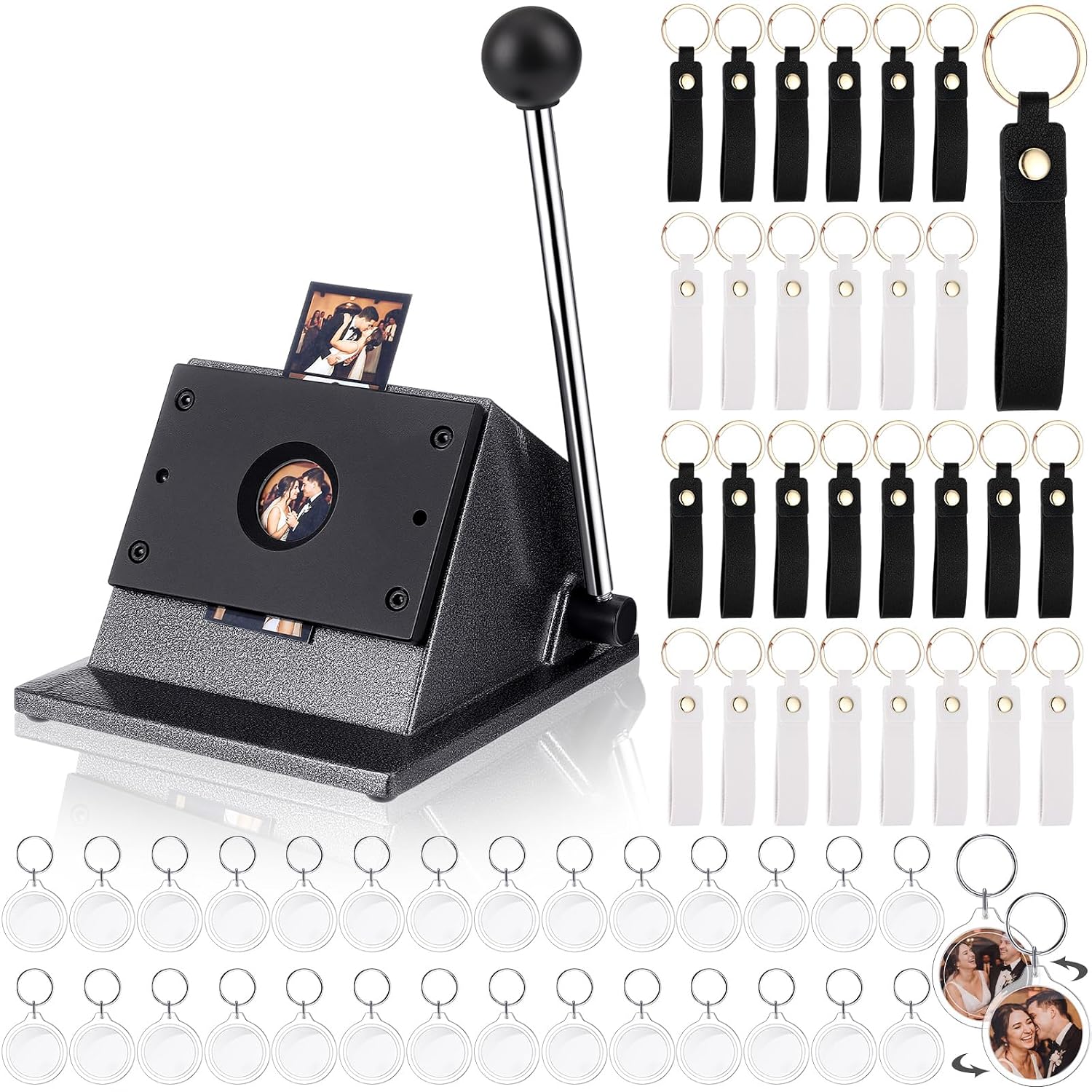 Photo Booth Frame - 61 Pcs Button Keychain Photo Cutter