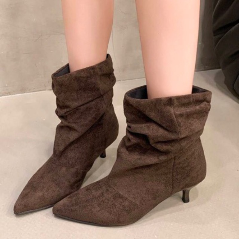 Eve Party - Brown Retro Elegant Designer Ankle Boots
