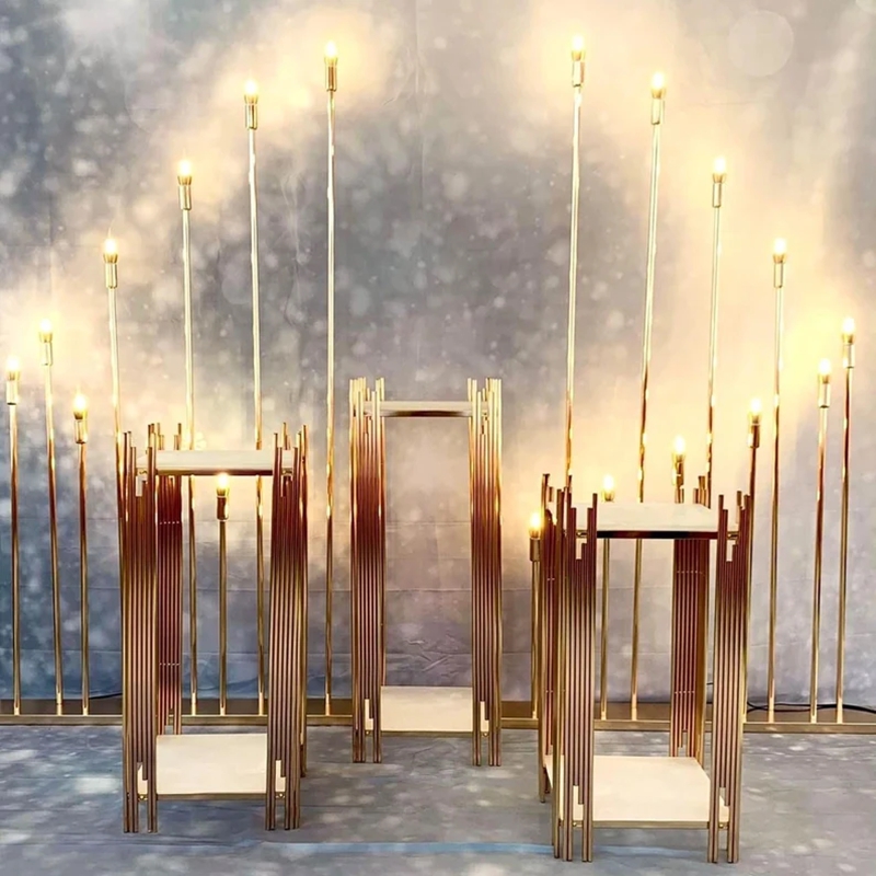 decoration gold metal walkway  - Dessert Table Backdrop recension och pris