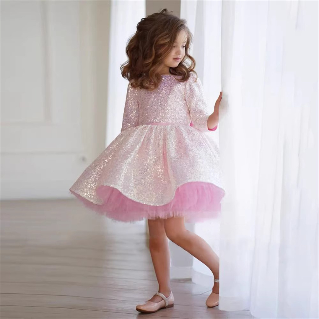 Glitter Pink Girl Dress Knee L - Birthday Sash Glitter recension och pris