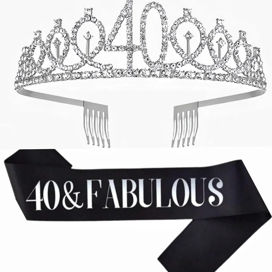 Glitter Silvery Birthday Tiara - Birthday Sash Glitter recension och pris