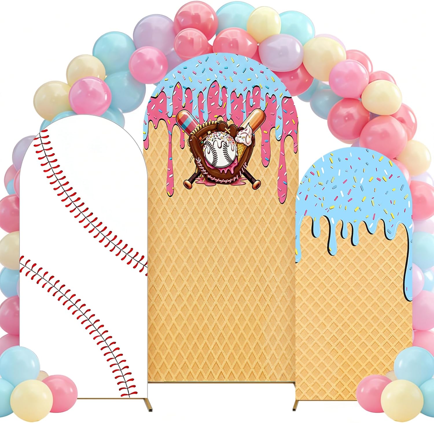 Baseball Ice Cream Drip Arch B - Dessert Table Backdrop recension och pris