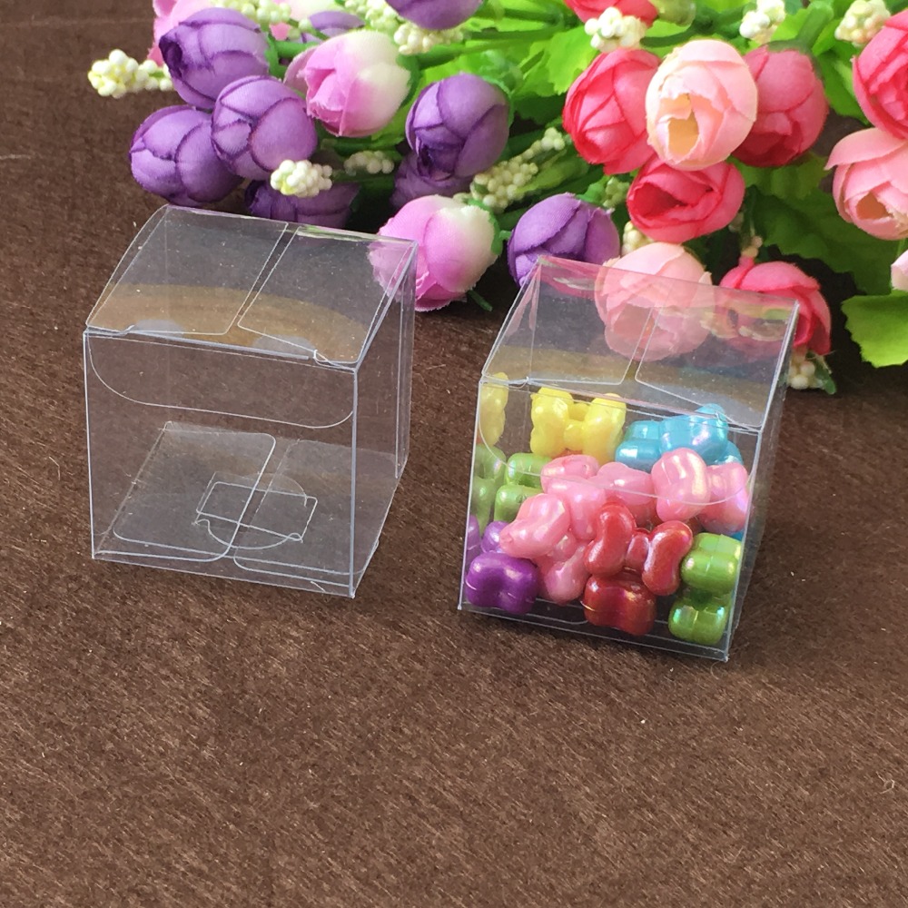 50pcs 9*9*9cm clear plastic pv - Event Party Box recension och pris