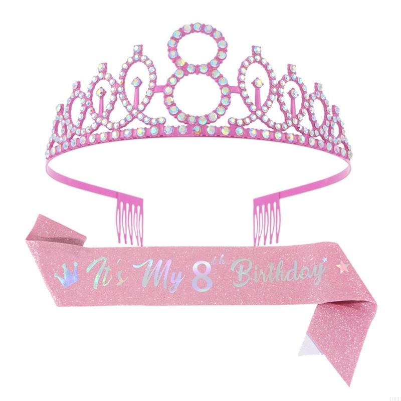Glittering Pink Birthday Tiara - Birthday Sash Glitter recension och pris
