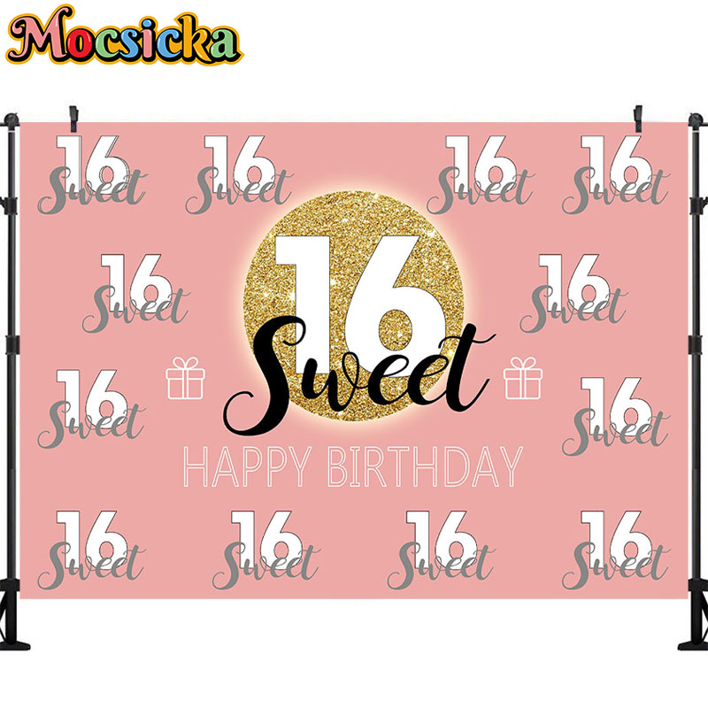Mocsicka Sweet 16 Birthday Bac - Dessert Table Backdrop recension och pris