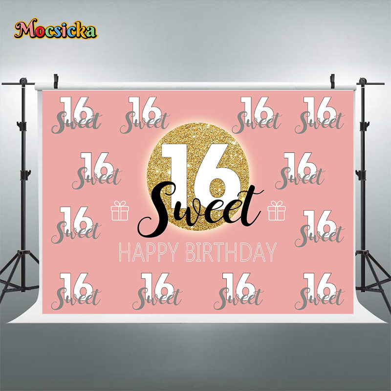 Mocsicka Sweet 16 Birthday Bac - Dessert Table Backdrop recension och pris