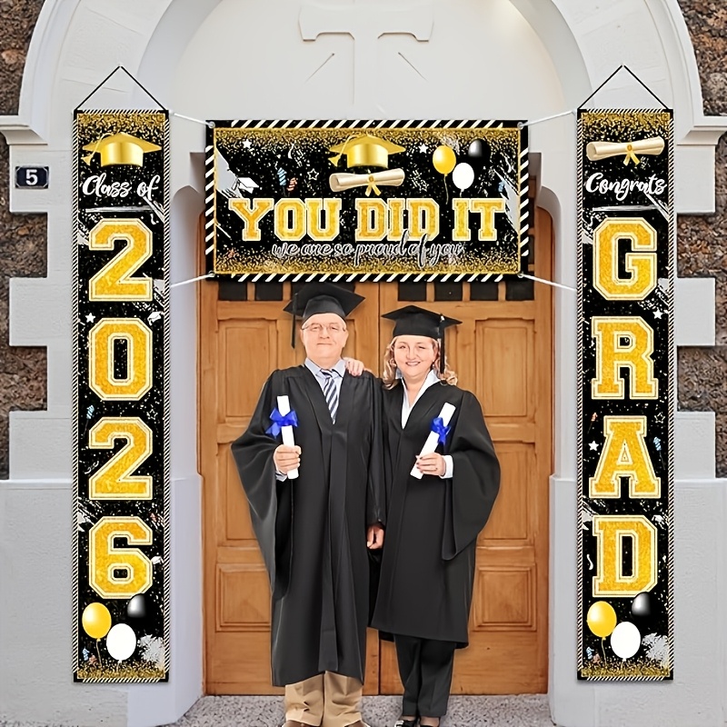 2D 3Pcs 2026 Graduation Banner - Party Banner Gold recension och pris