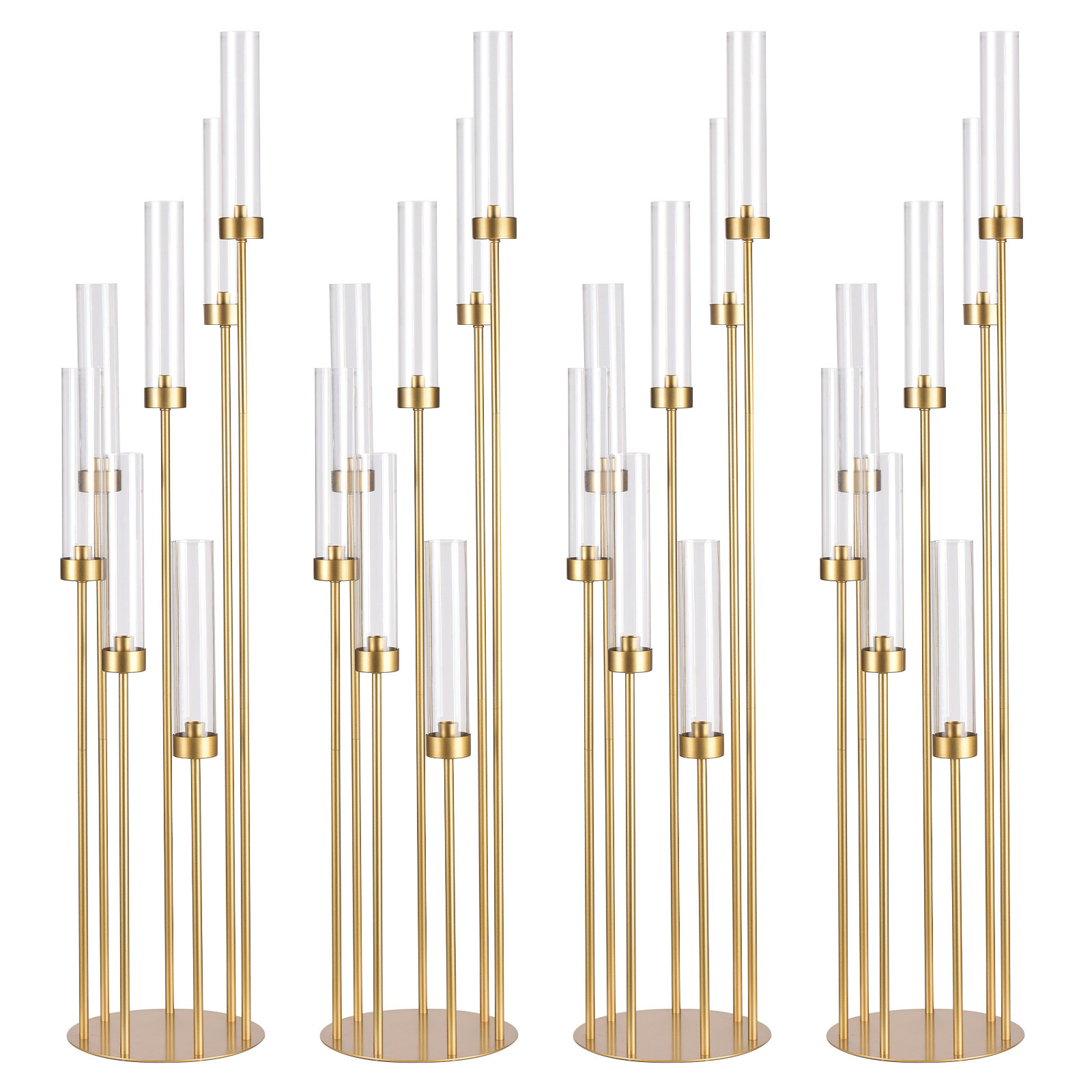 4 Sets 7-Arm Gold Floor Candel - Centerpiece Stick recension och pris