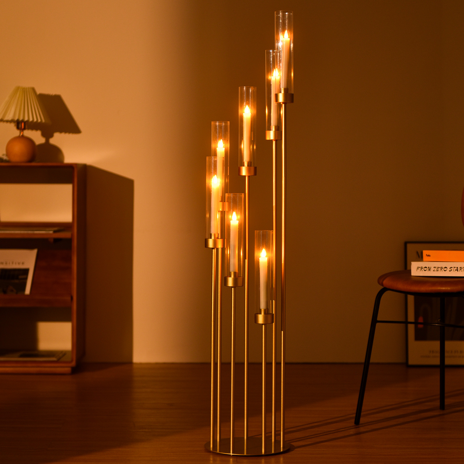 4 Sets 7-Arm Gold Floor Candel - Centerpiece Stick recension och pris