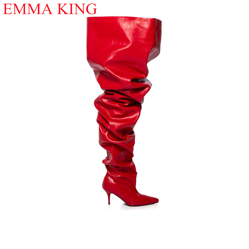 Fall Red Pleated Womens Thigh  - Eve Party recension och pris