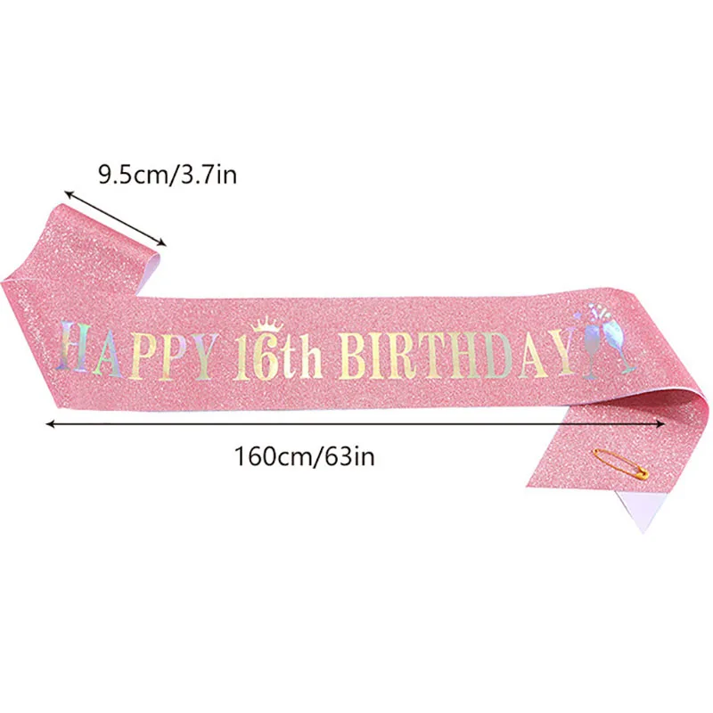 Happy 10th 13th 16th 21st 30th - Birthday Sash Glitter recension och pris