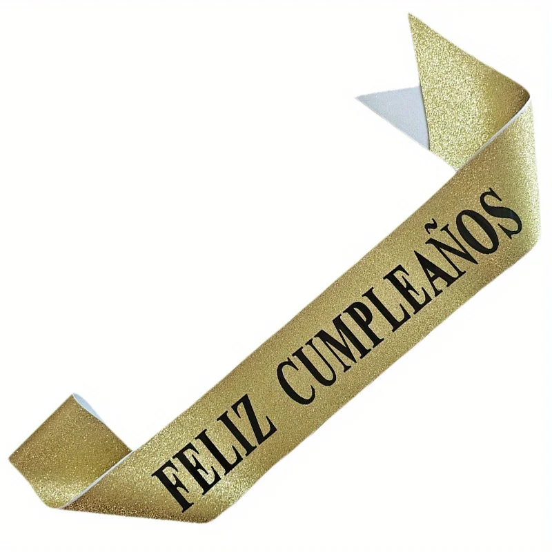Gold Glitter Feliz Cumpleaños  - Birthday Sash Glitter recension och pris
