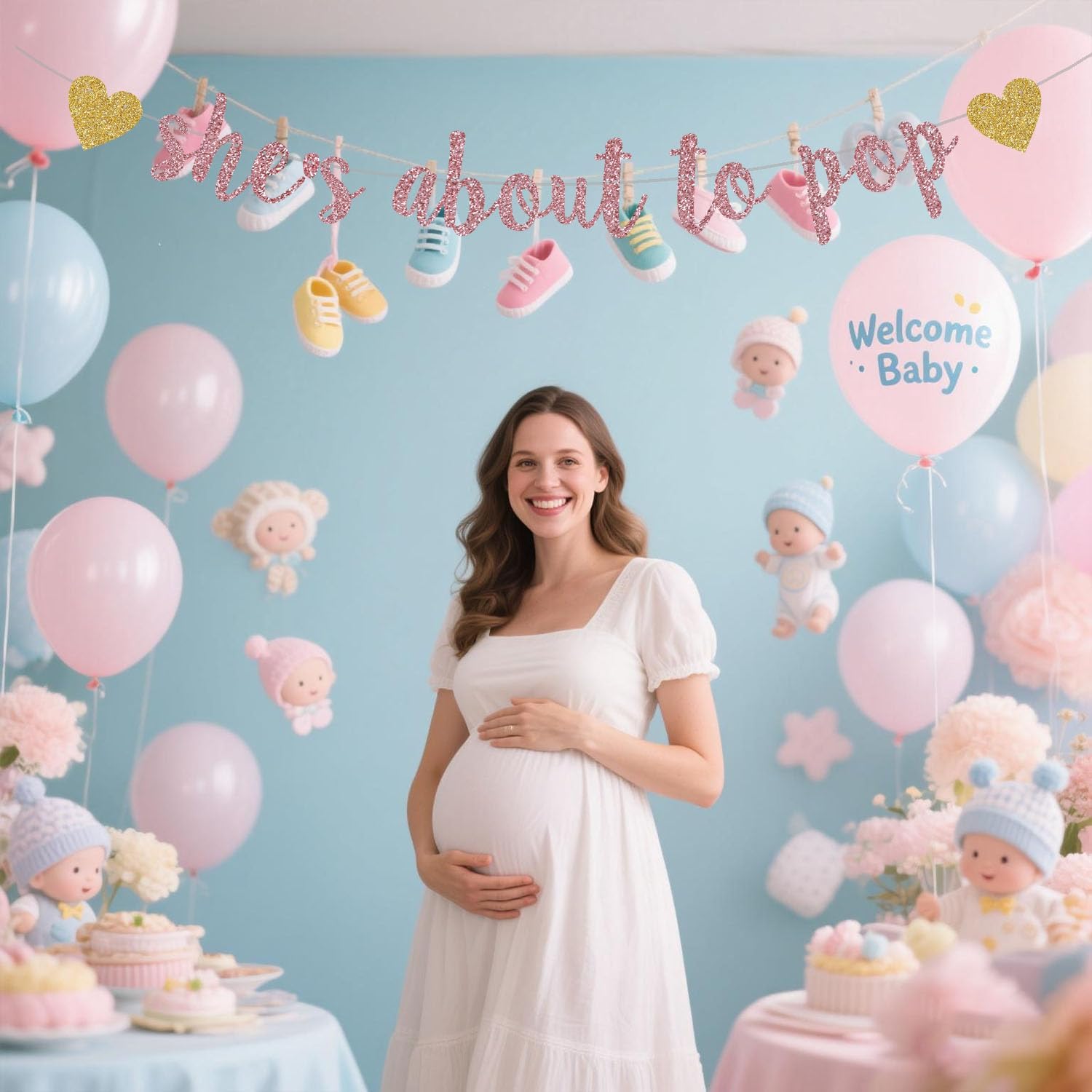 She's About to Pop Banner,Rose - Party Banner Gold recension och pris