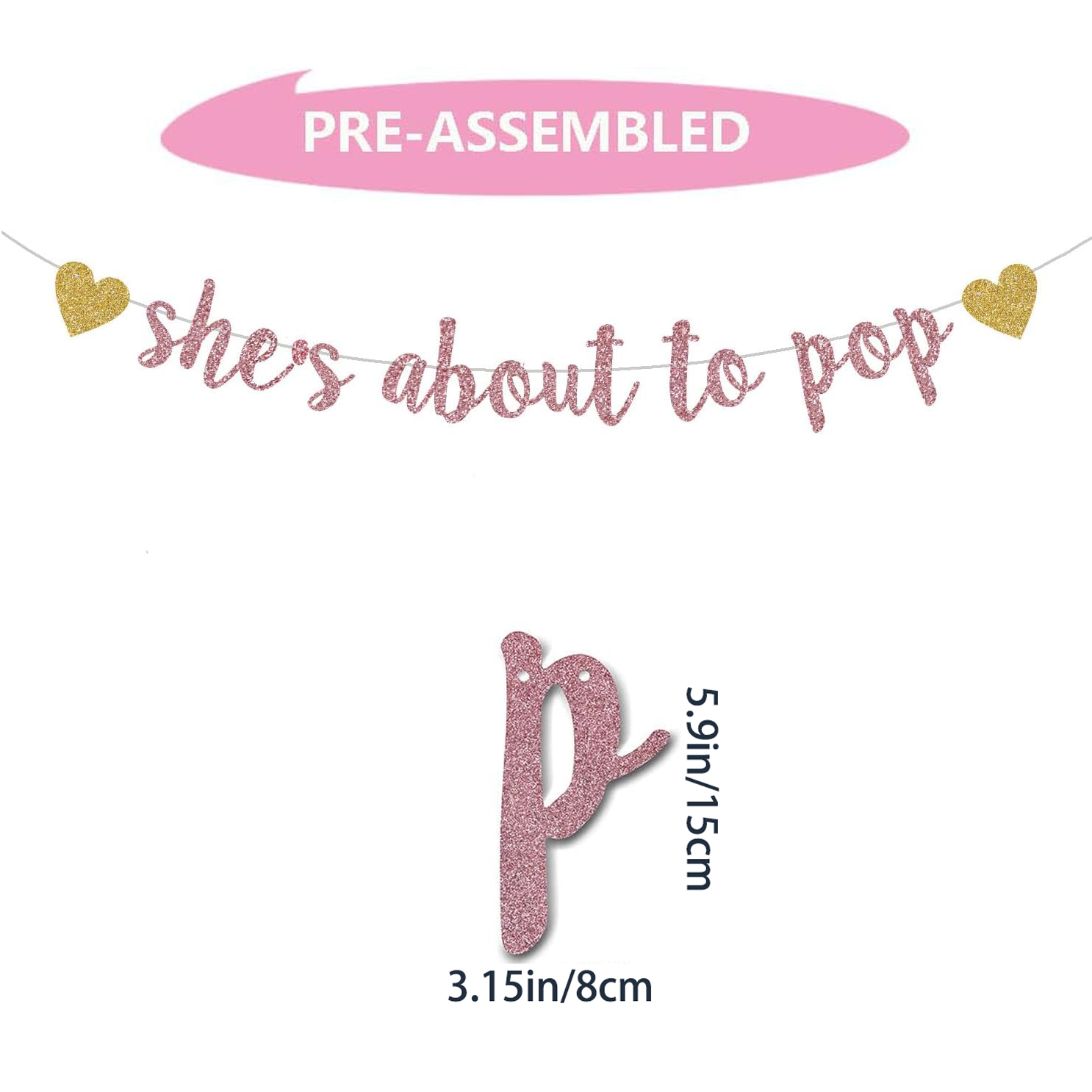 She's About to Pop Banner,Rose - Party Banner Gold recension och pris