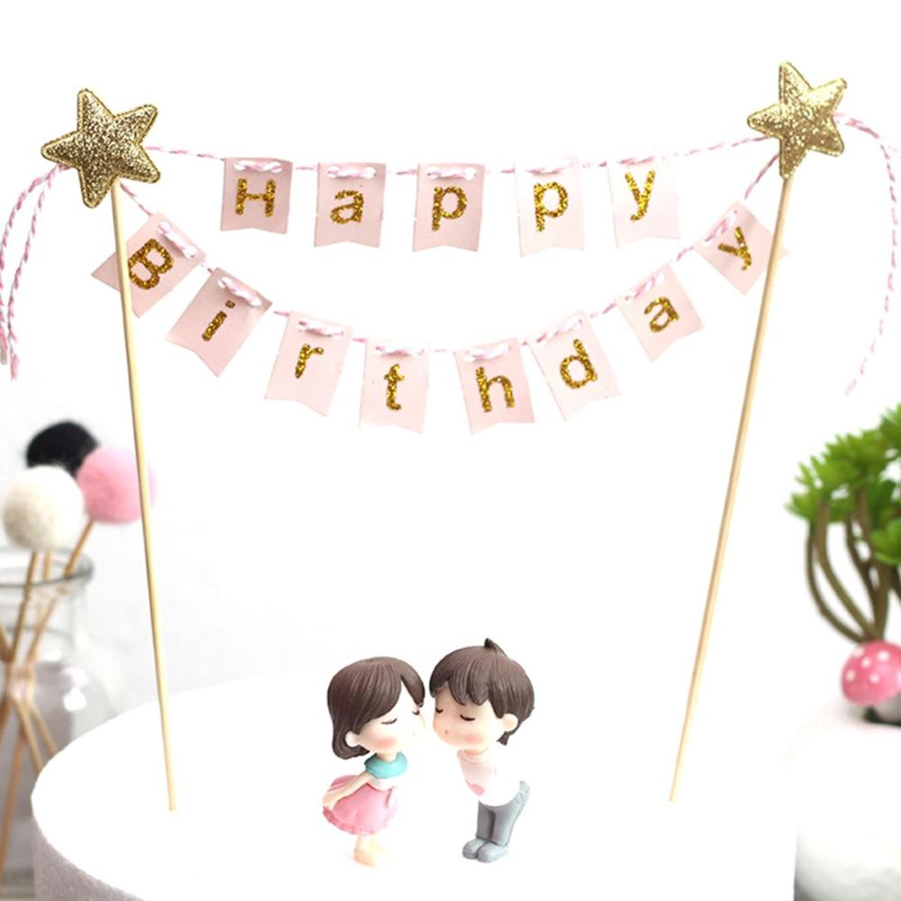 Happy Birthday Cake Flags DIY  - Party Banner Gold recension och pris