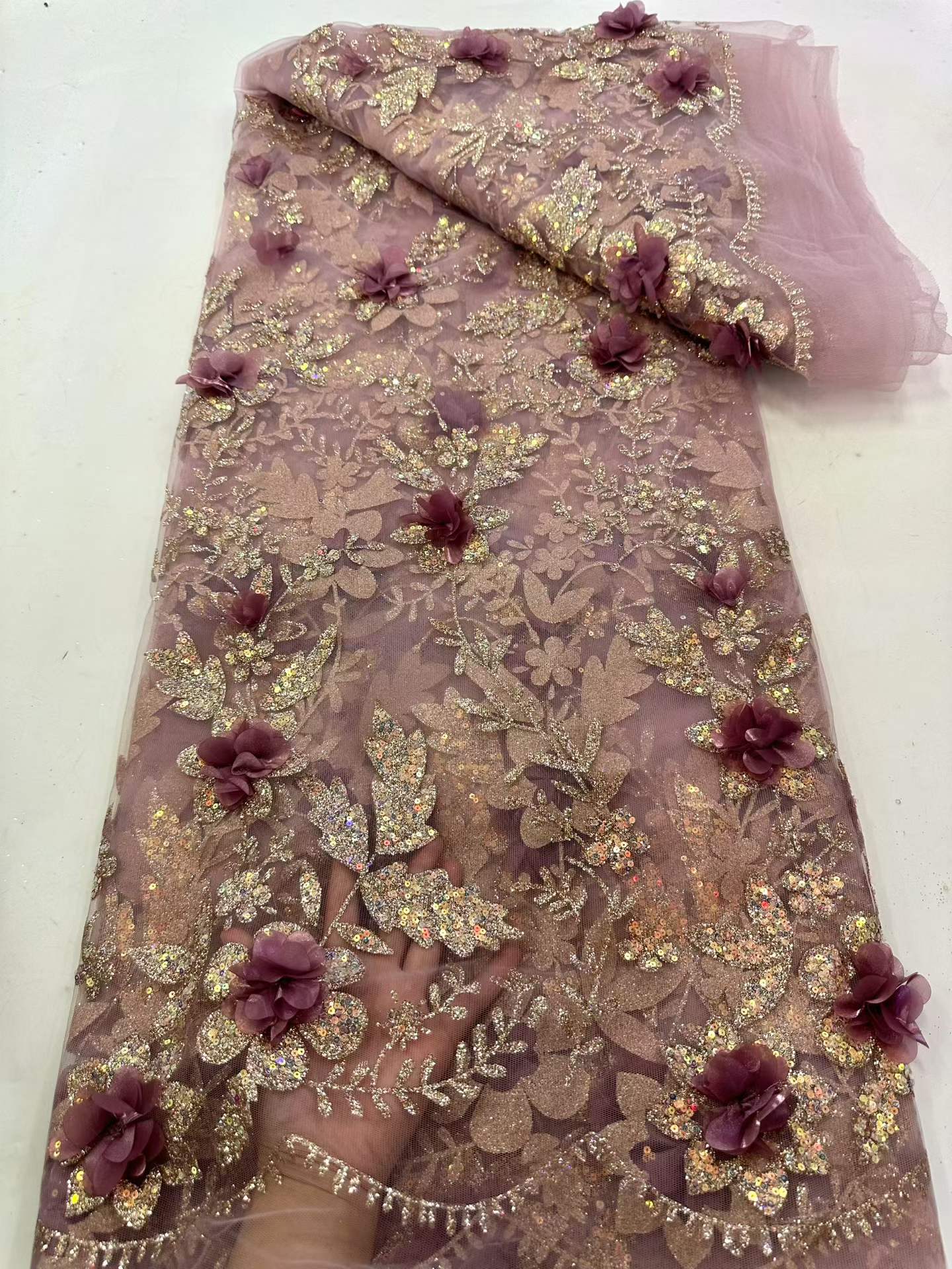 African Lace Fabric Embroidere - Glitter Tablecloth recension och pris