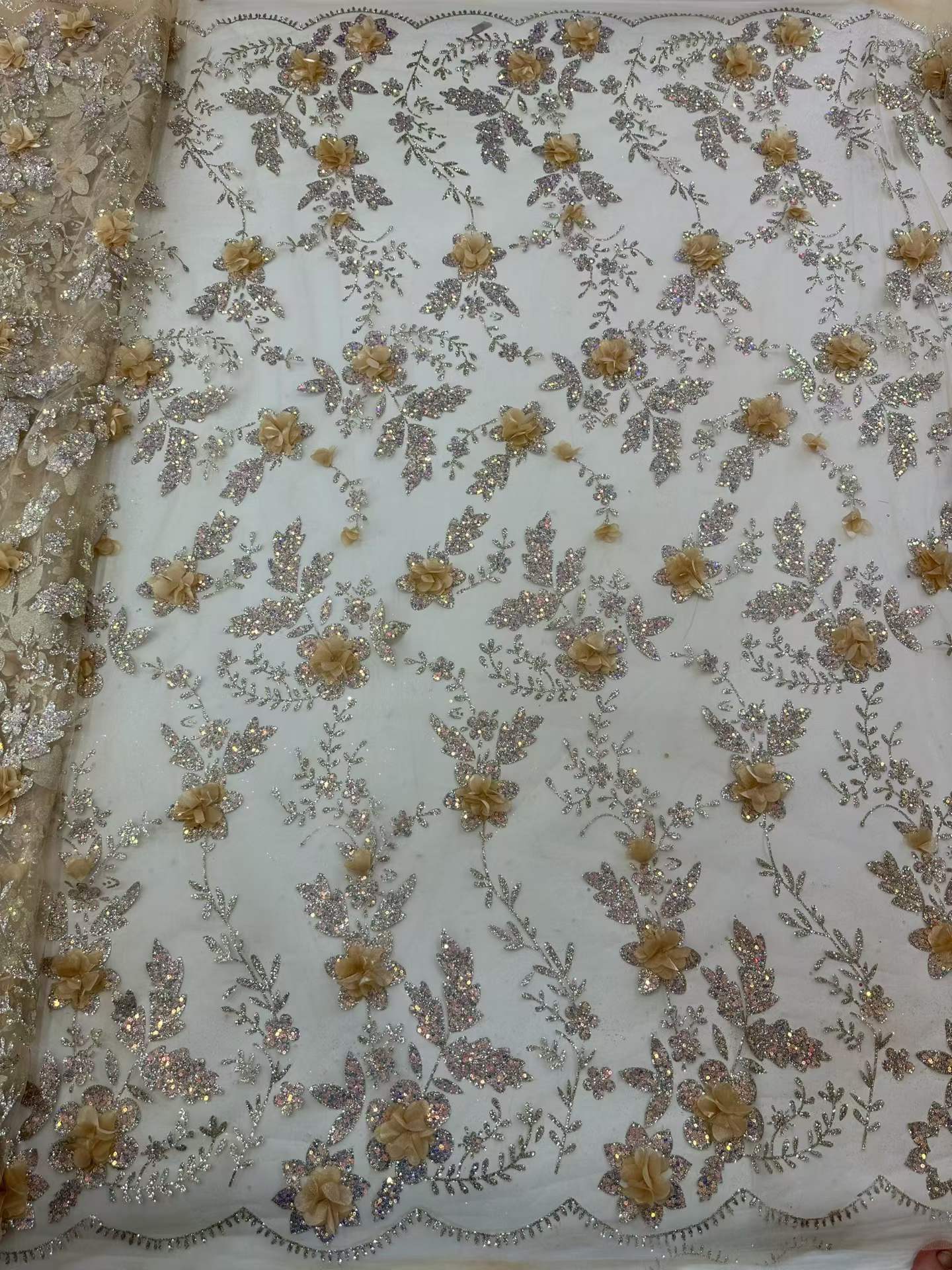 African Lace Fabric Embroidere - Glitter Tablecloth recension och pris