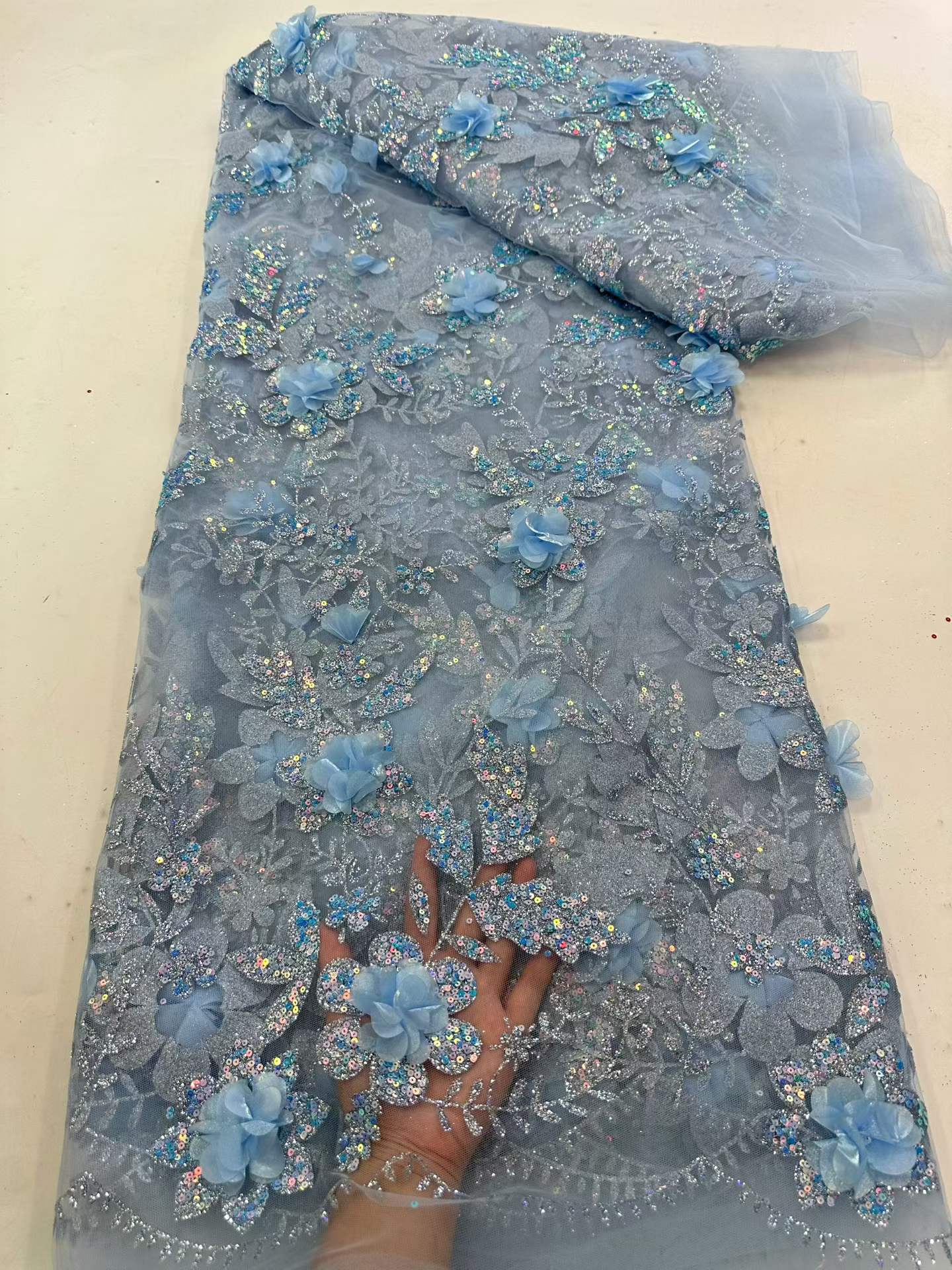 African Lace Fabric Embroidere - Glitter Tablecloth recension och pris