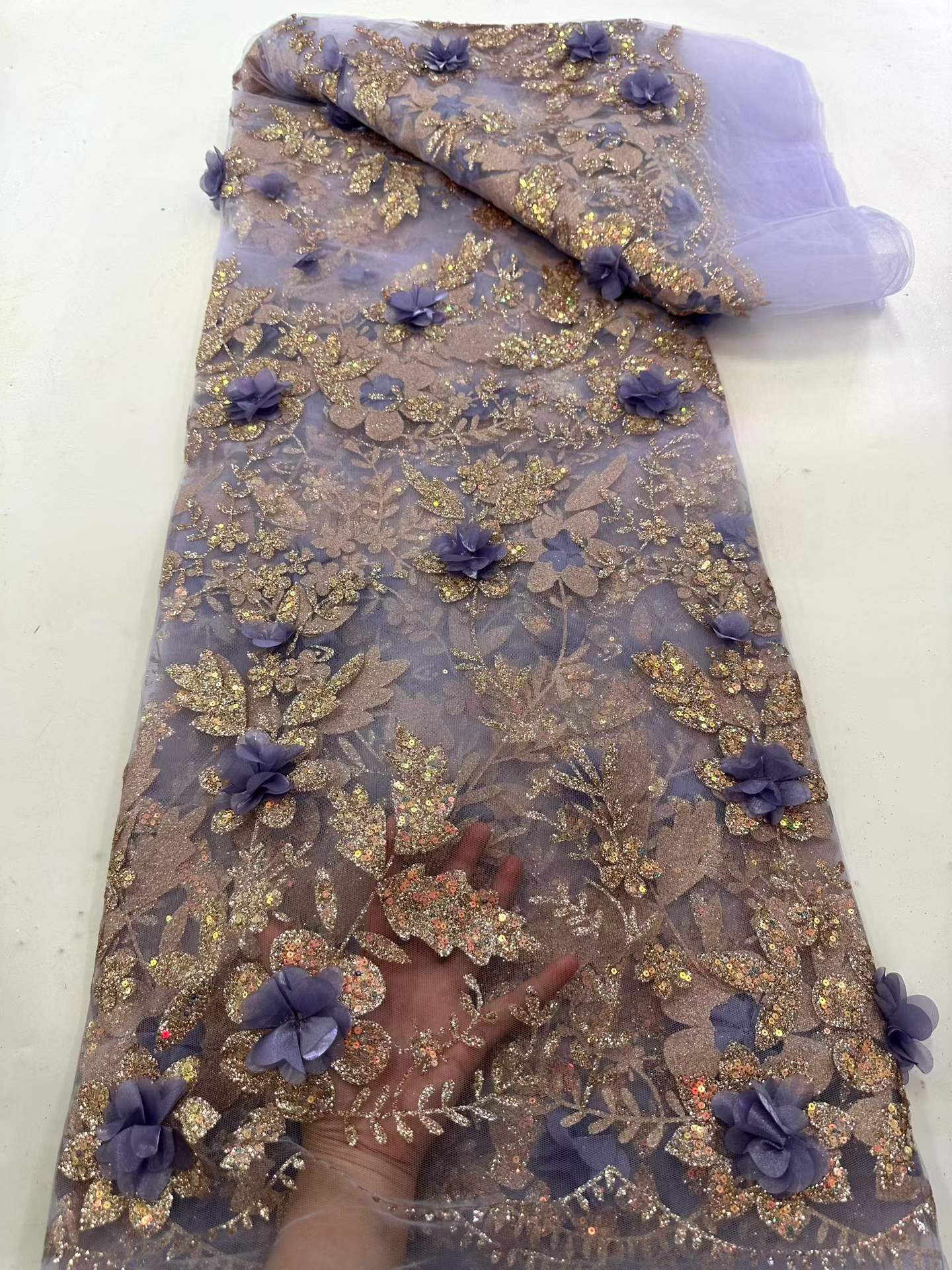 African Lace Fabric Embroidere - Glitter Tablecloth recension och pris