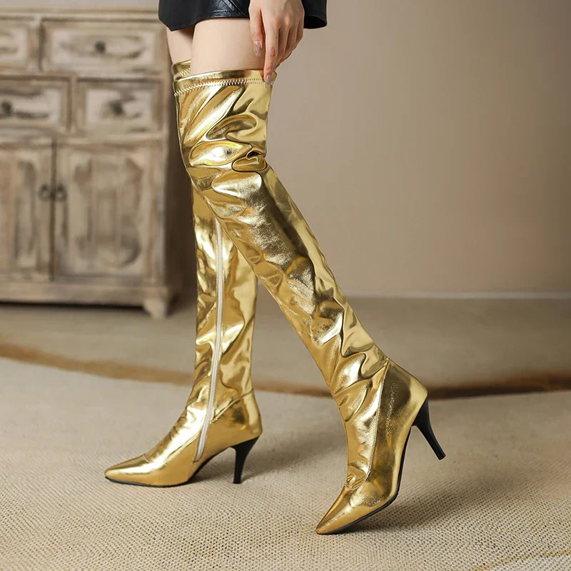 Women Thigh High Boots Silver  - Eve Party recension och pris