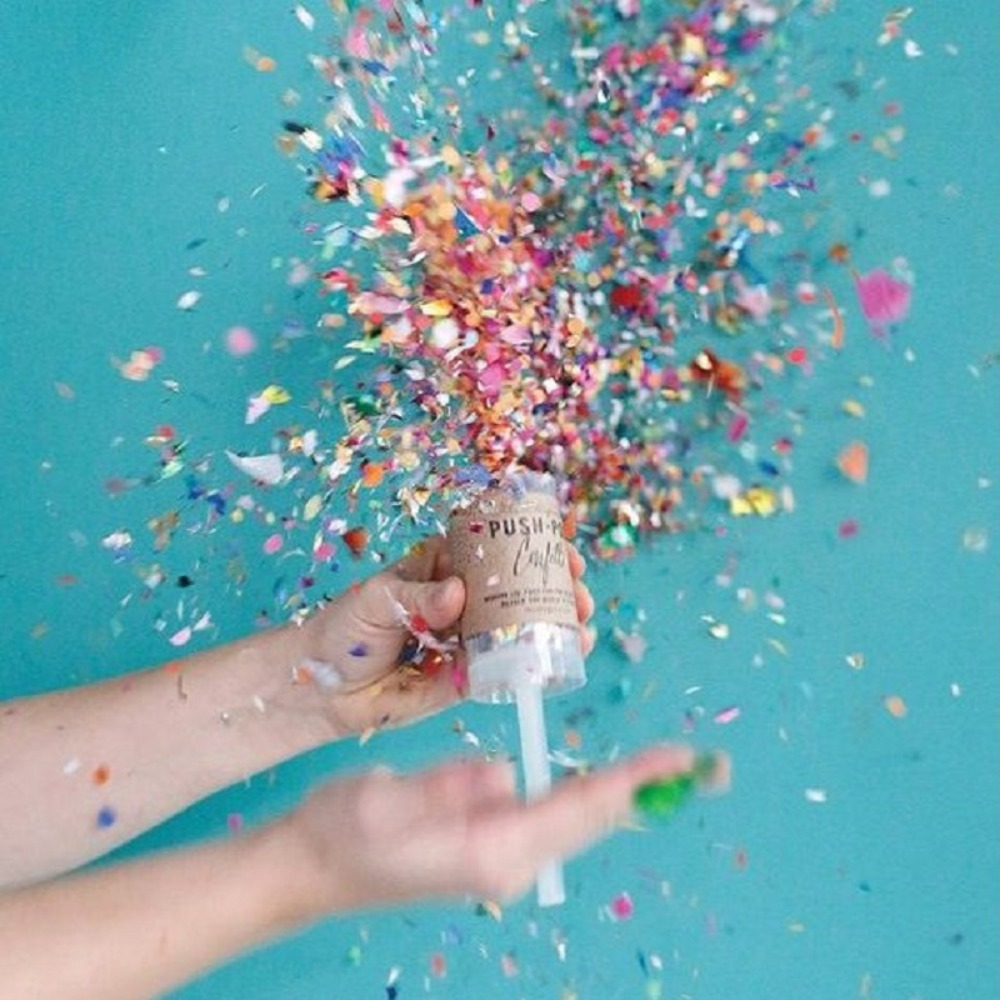 1Pcs Round Push Up Confetti Po - Confetti Cannon Tube recension och pris
