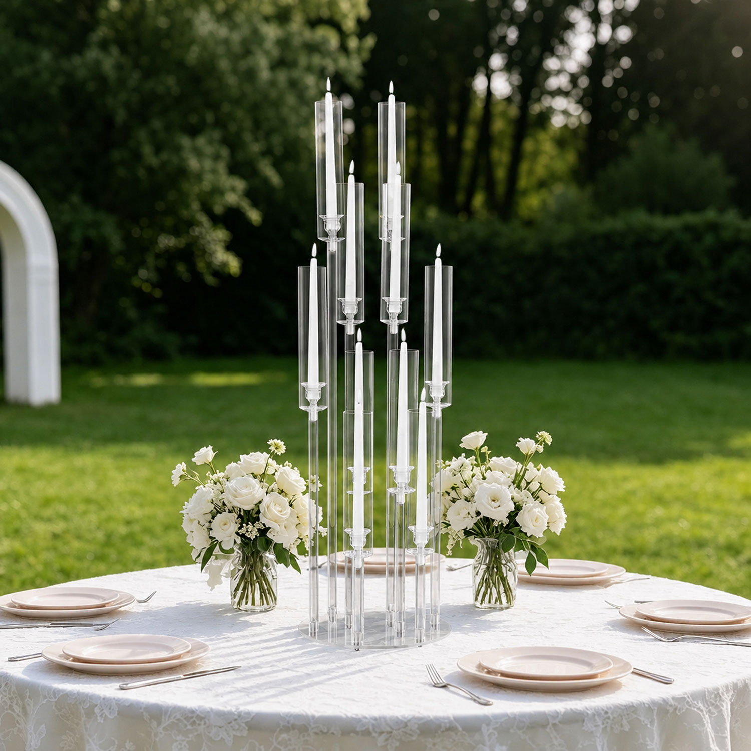 10 Arm Acrylic Candelabra Cent - Centerpiece Stick recension och pris