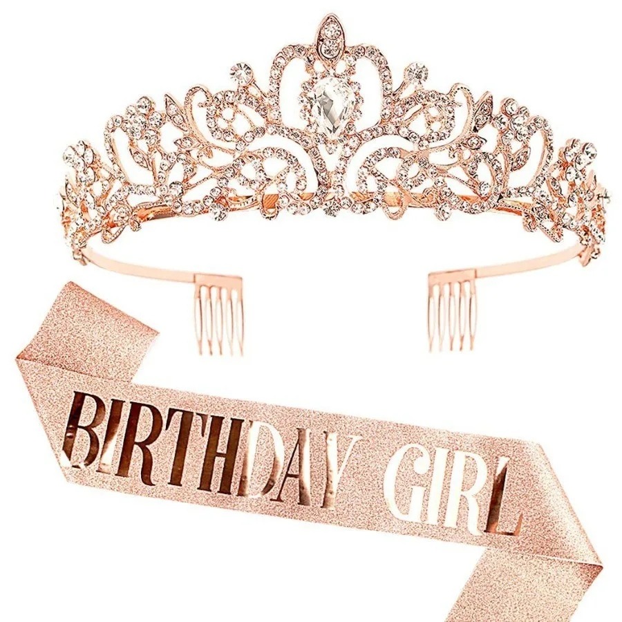 2Pcs Set Rhinestone Crystal Cr - Birthday Sash Glitter recension och pris