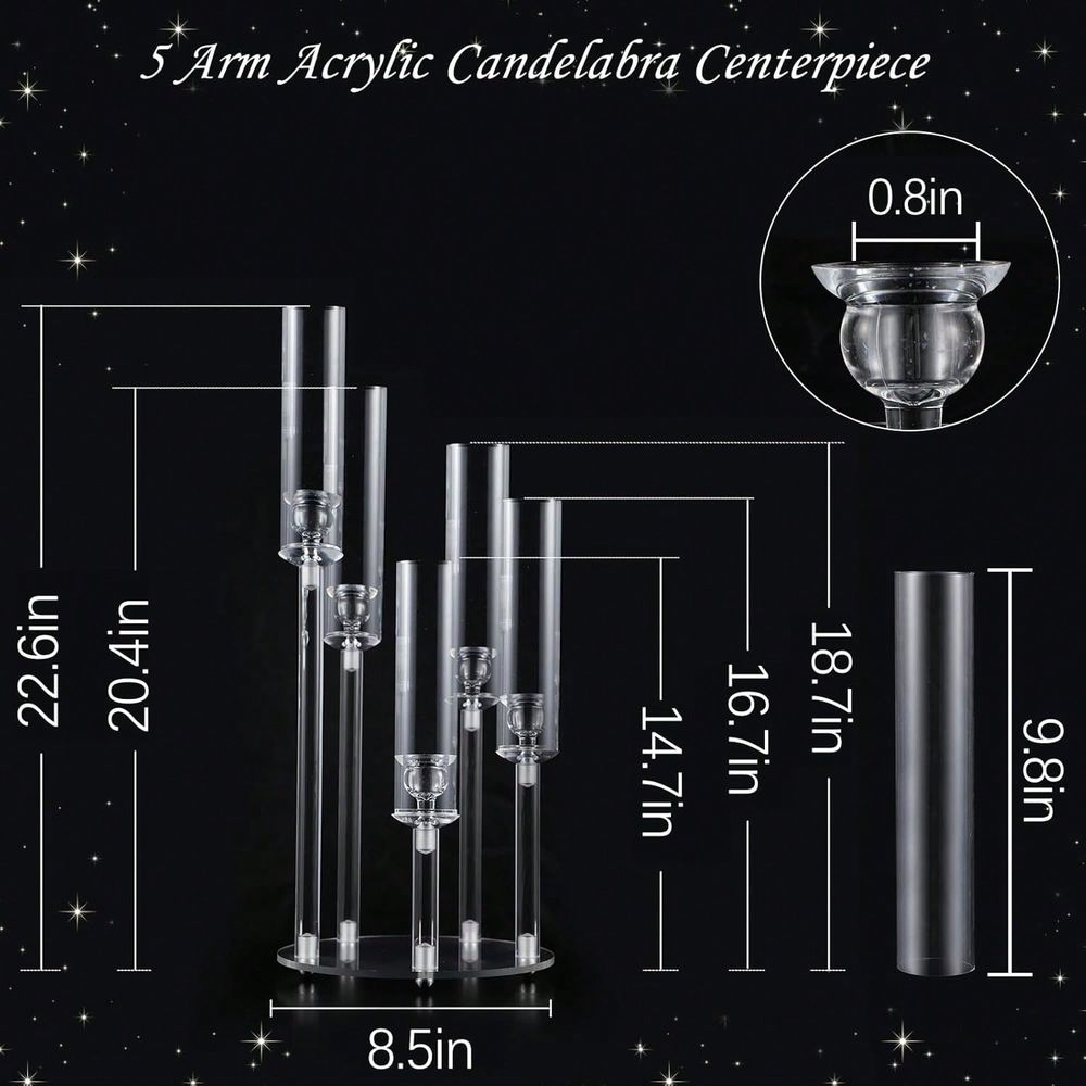 5 Arm Acrylic Candelabra For T - Centerpiece Stick recension och pris