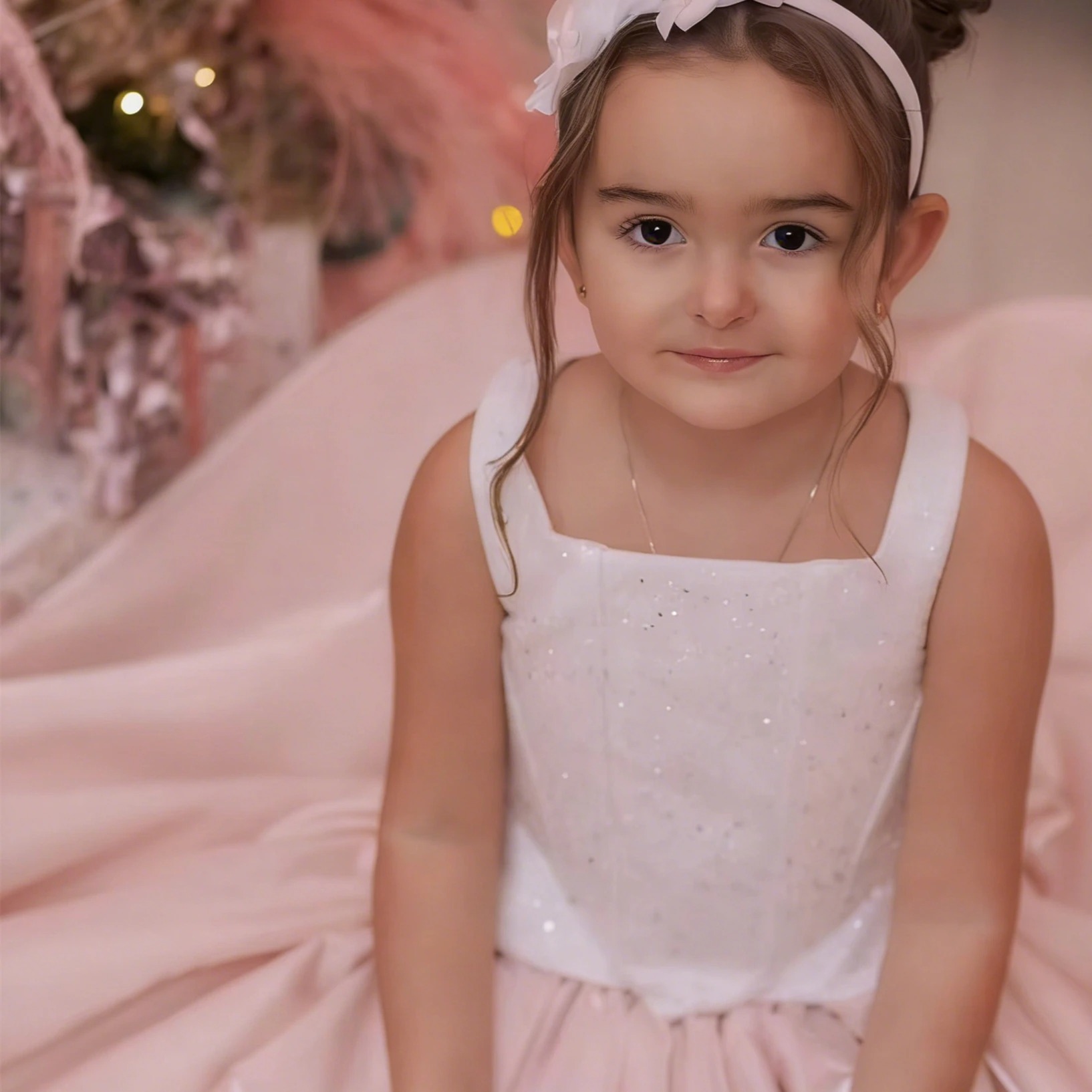 Customized Flower Girl Dress F - Birthday Sash Glitter recension och pris