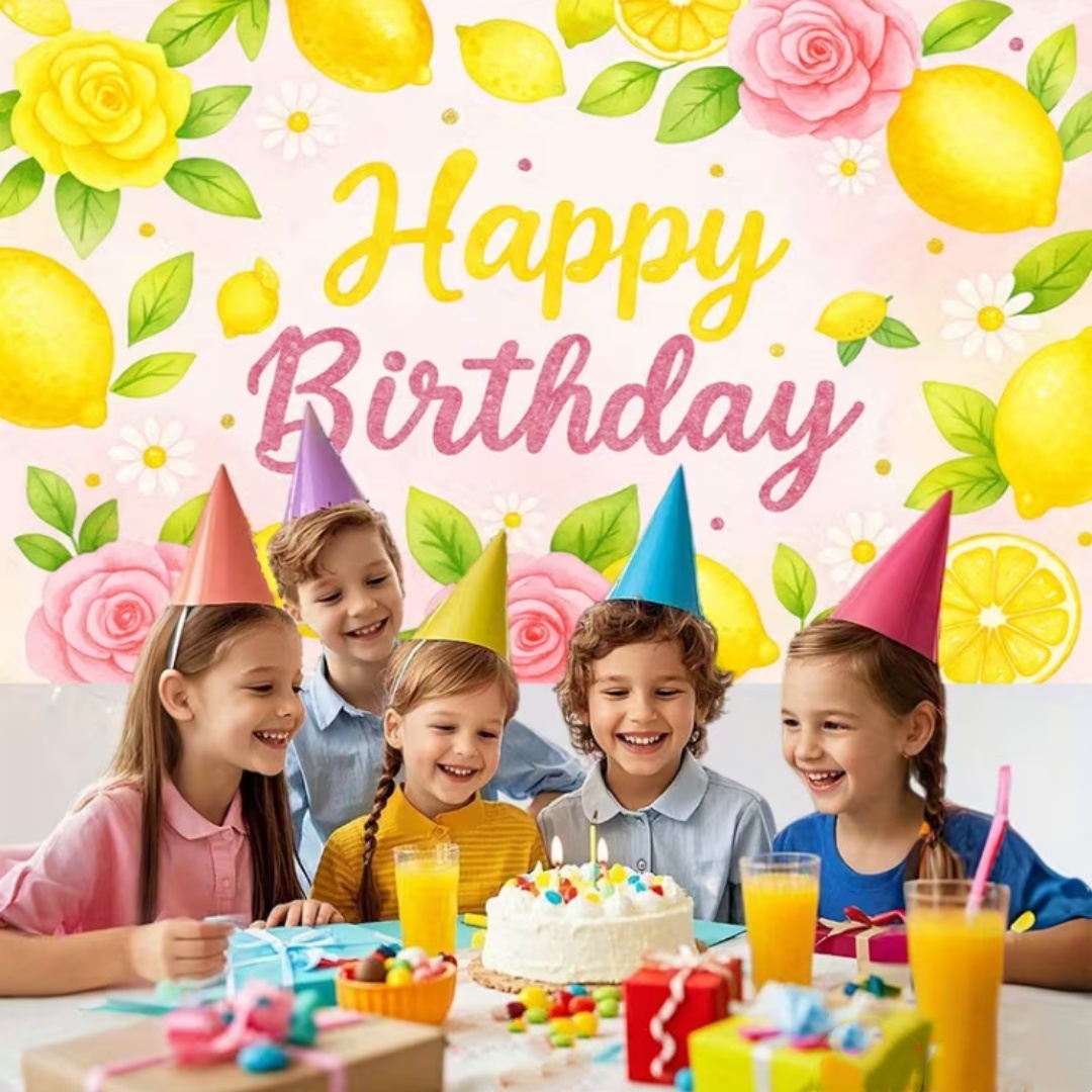 Lemon Birthday Party Decoratio - Dessert Table Backdrop recension och pris