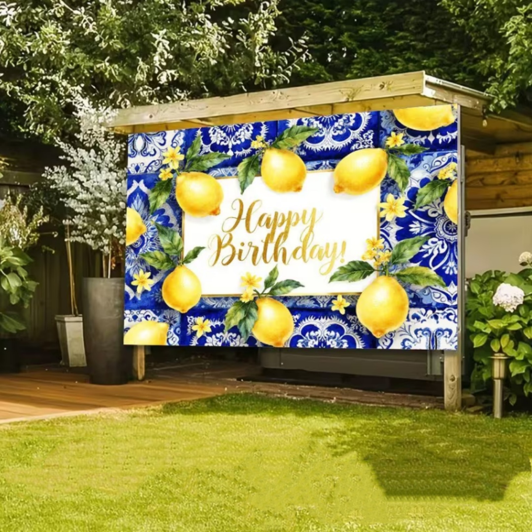 Lemon Birthday Party Decoratio - Dessert Table Backdrop recension och pris