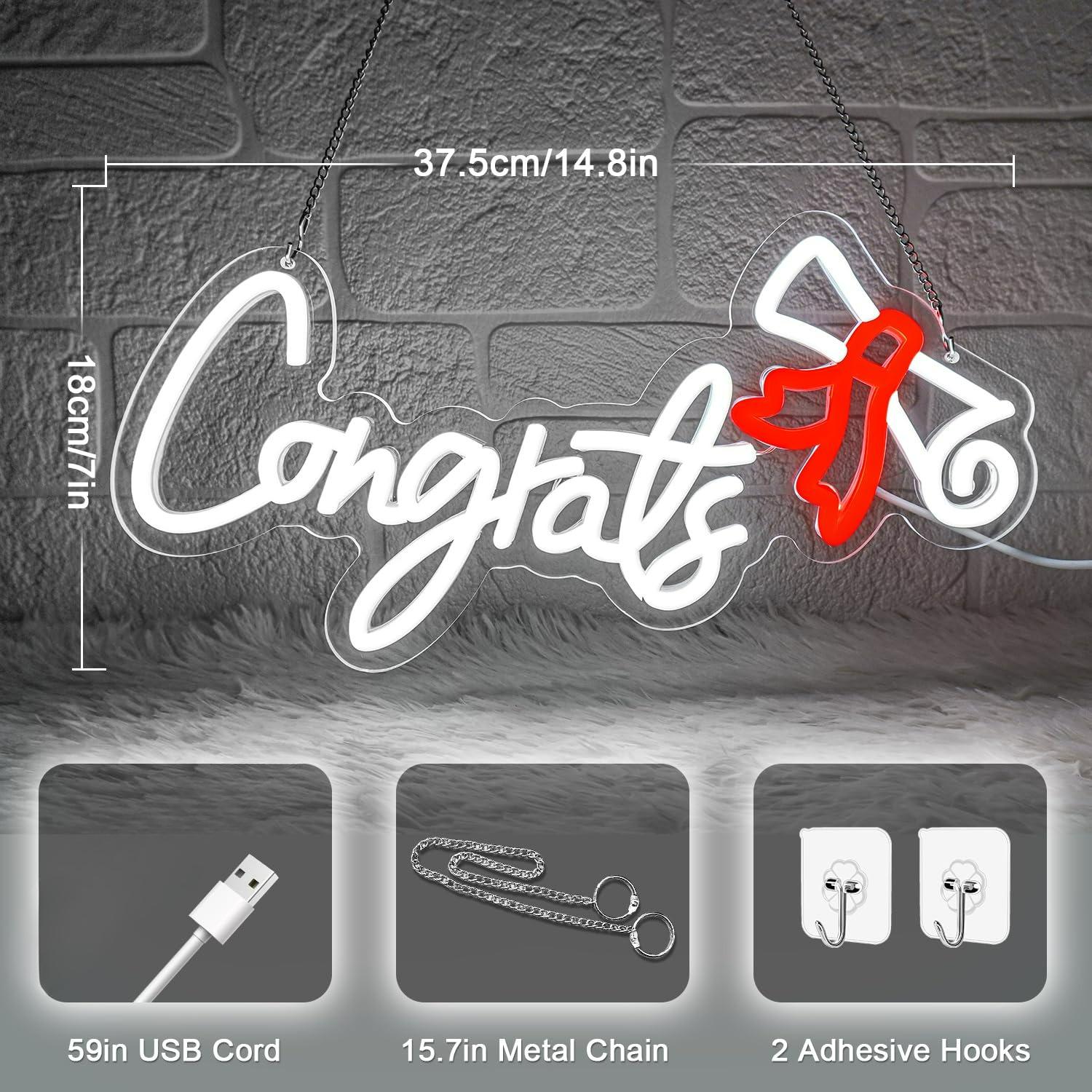 Congrats Graduation Neon Sign  - Neon Sign Party recension och pris