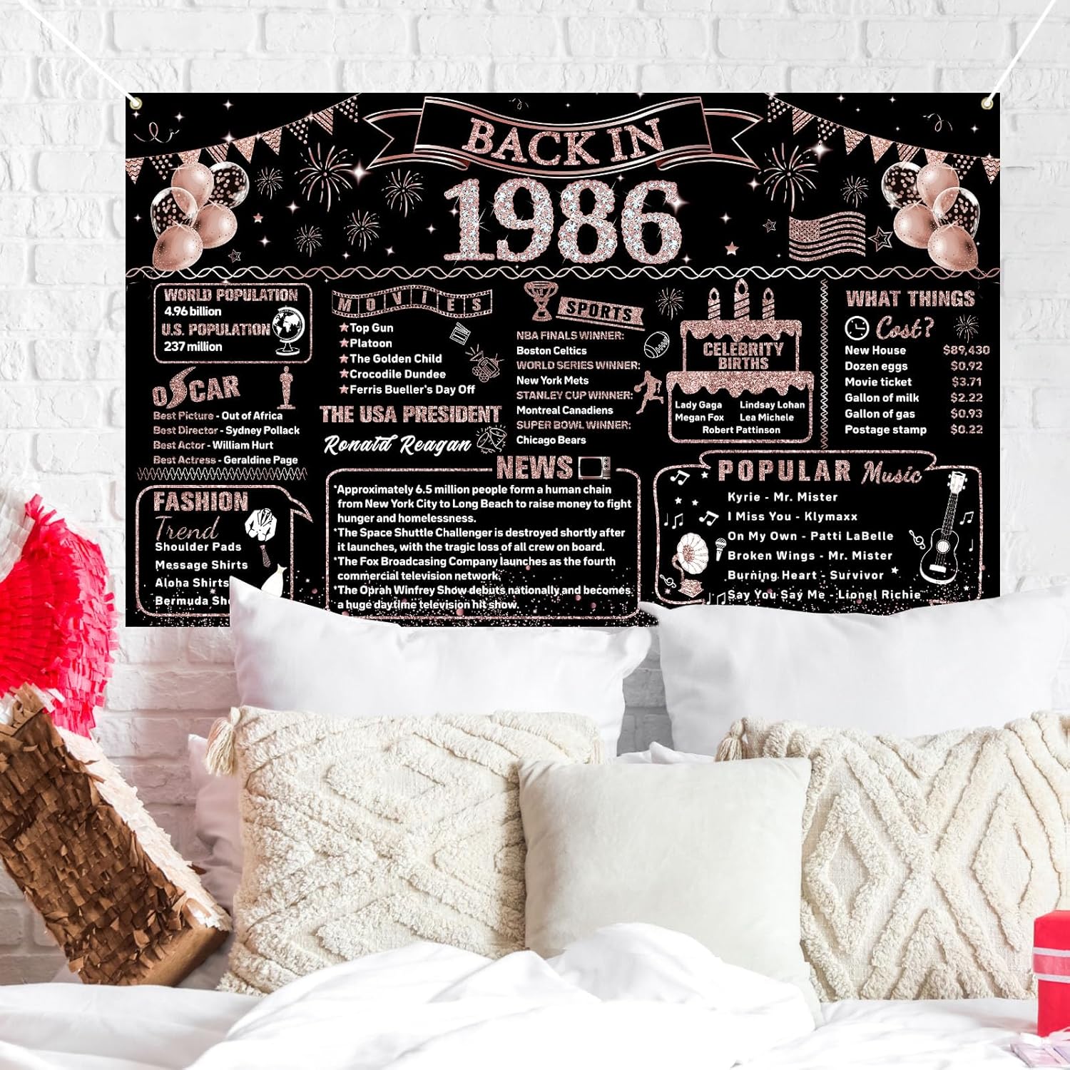 40th Birthday Decorations for  - Party Banner Gold recension och pris