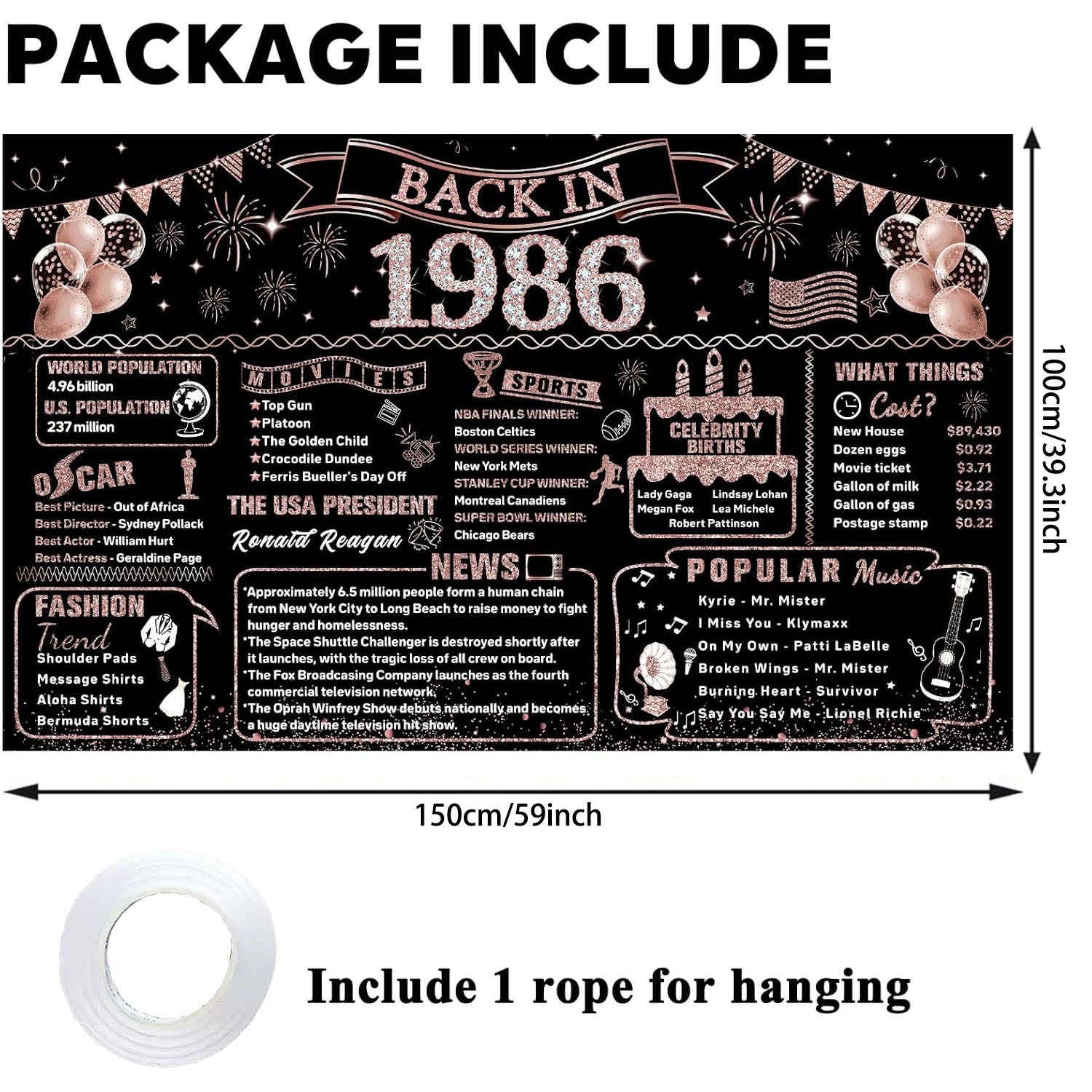 40th Birthday Decorations for  - Party Banner Gold recension och pris