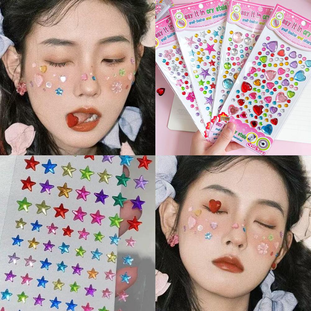 Self-Adhesive Face Rhinestones - Event Party recension och pris