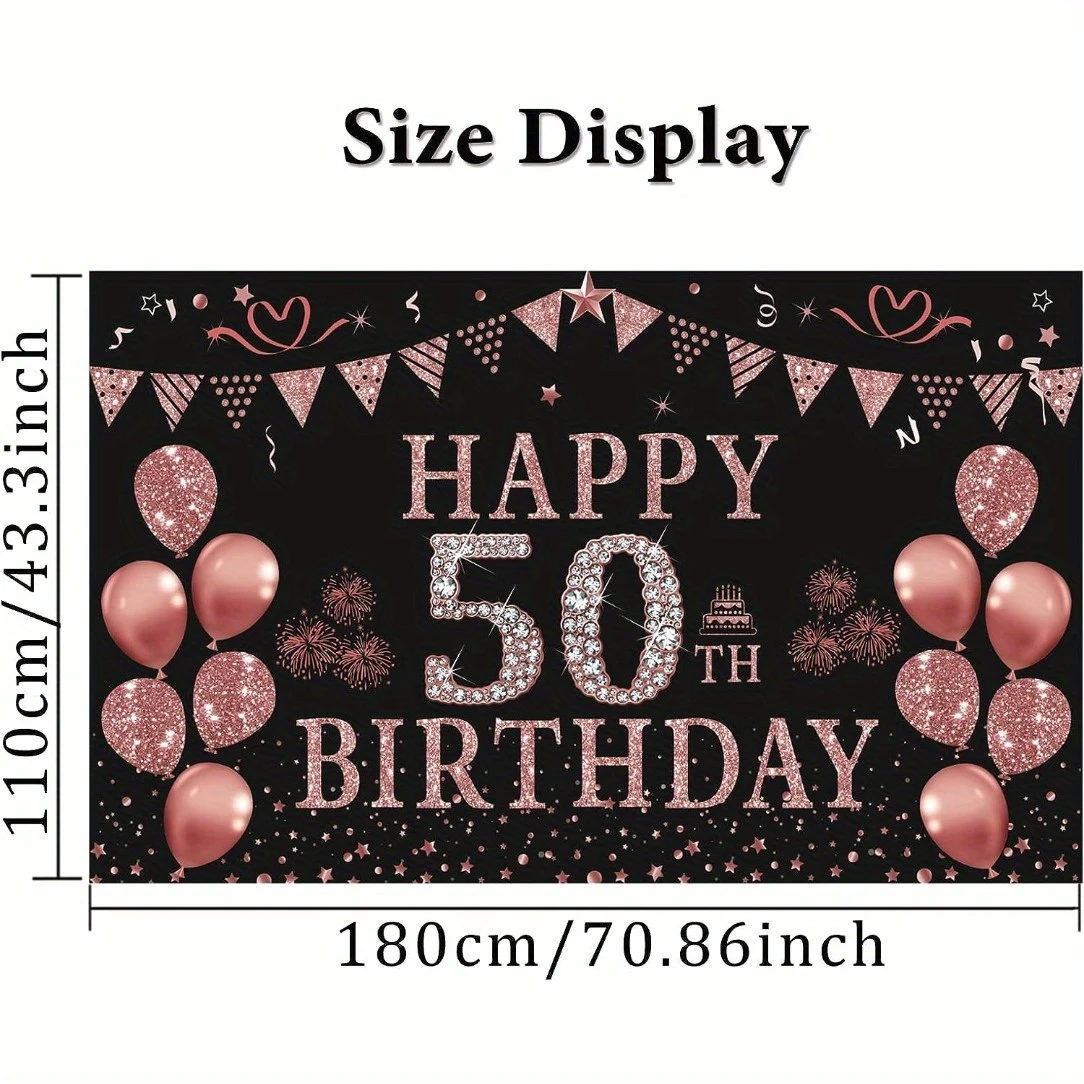 Female 50th Birthday Decoratio - Party Banner Gold recension och pris