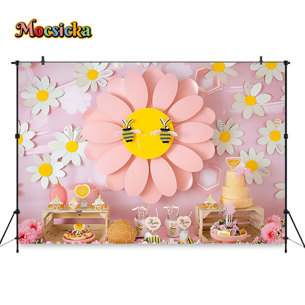Mocsicka Sweet Daisy Girl Birt - Dessert Table Backdrop recension och pris