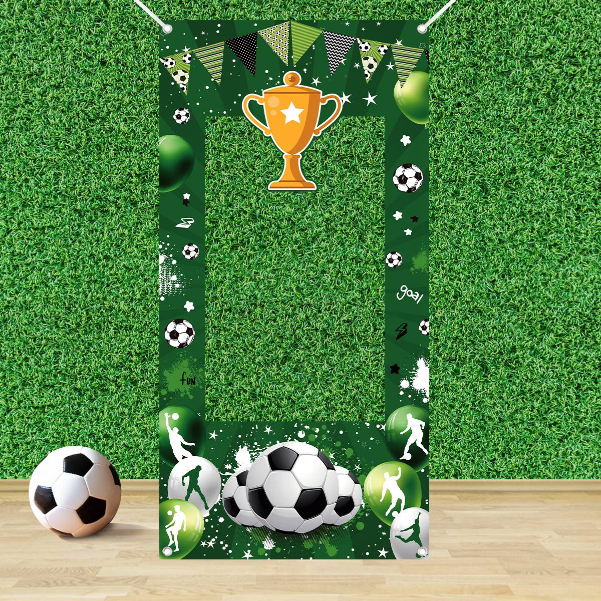 1pc Green Soccer Decorative Ph - Photo Booth Frame recension och pris