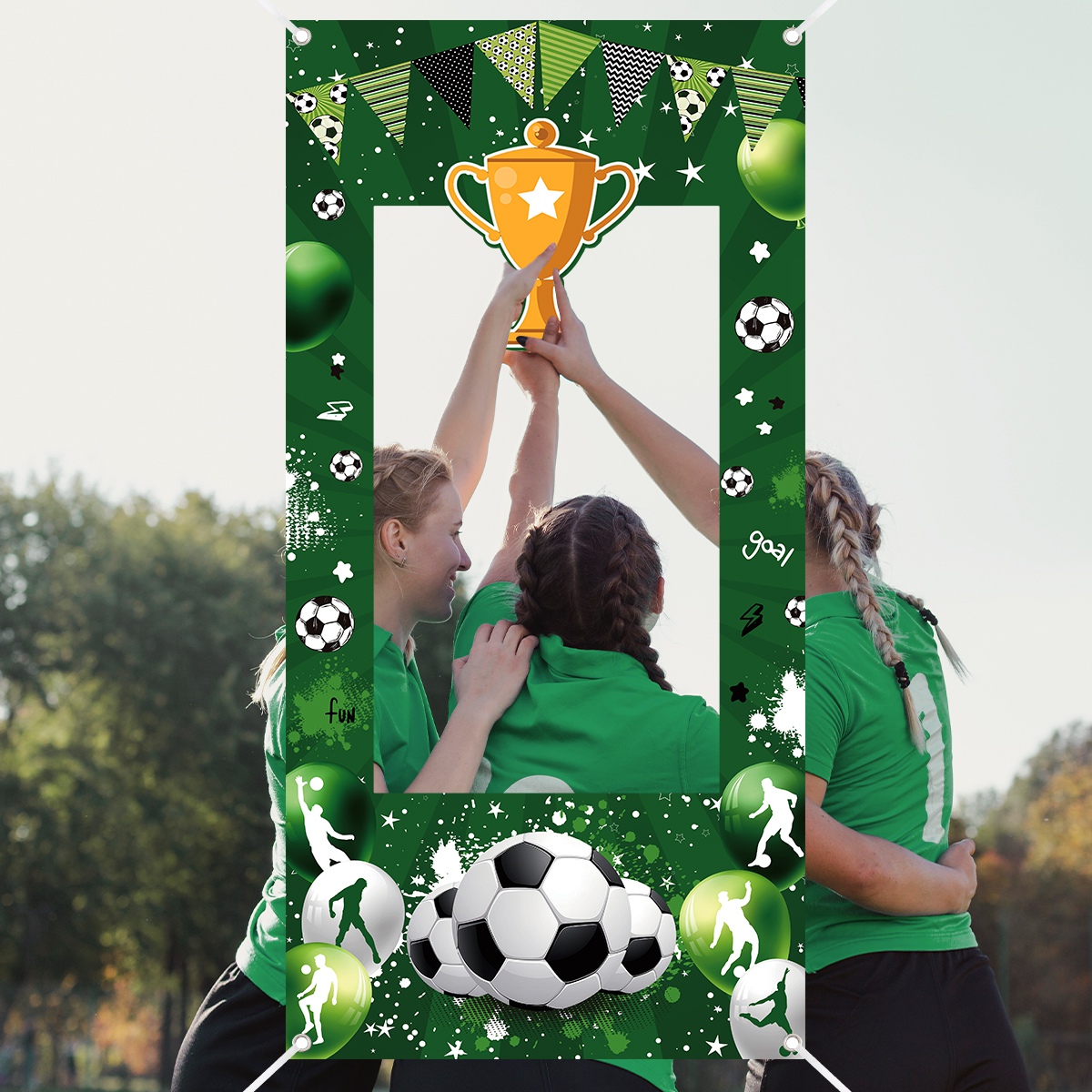 1pc Green Soccer Decorative Ph - Photo Booth Frame recension och pris