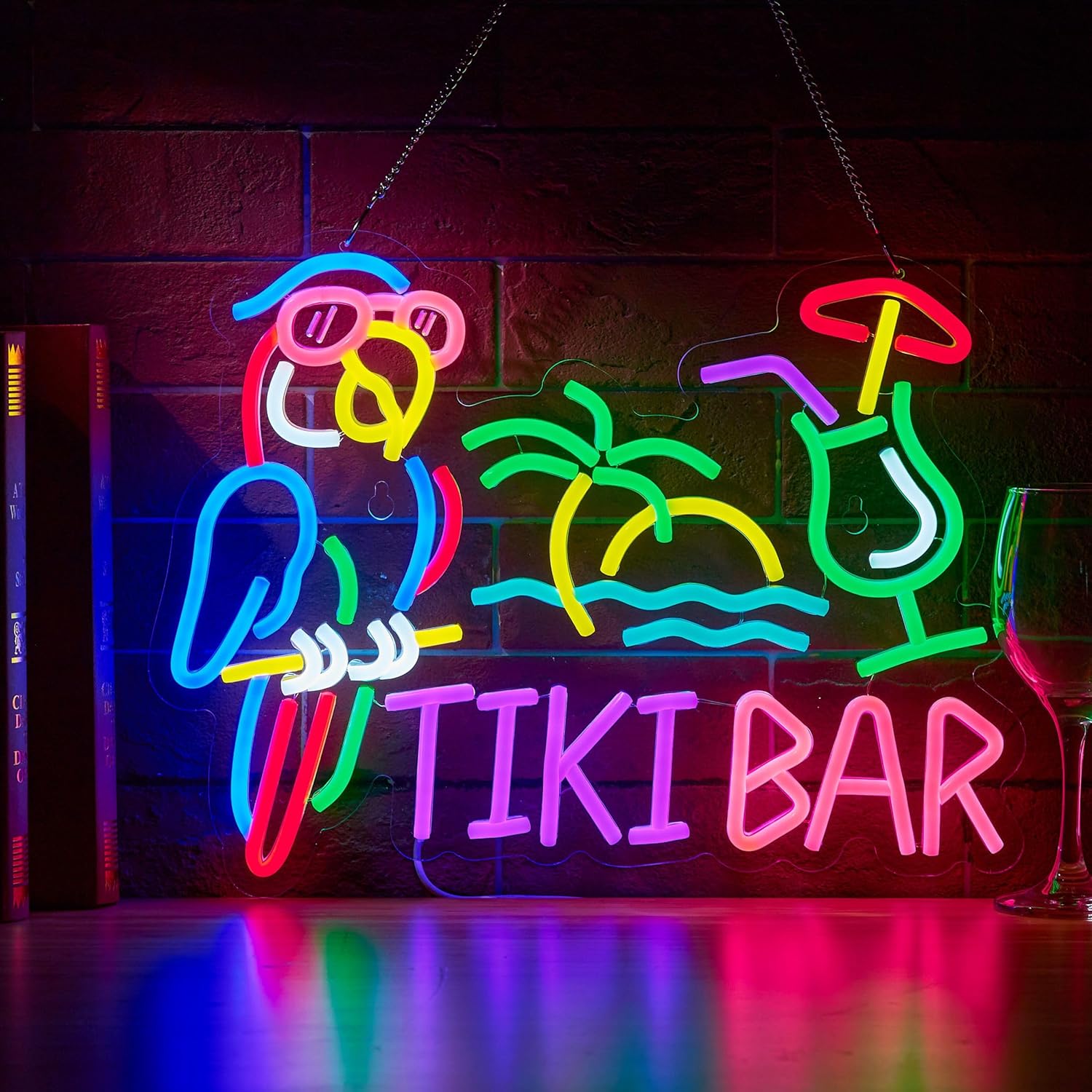 Tiki Bar Parrot Palm Tree Neon - Neon Sign Party recension och pris