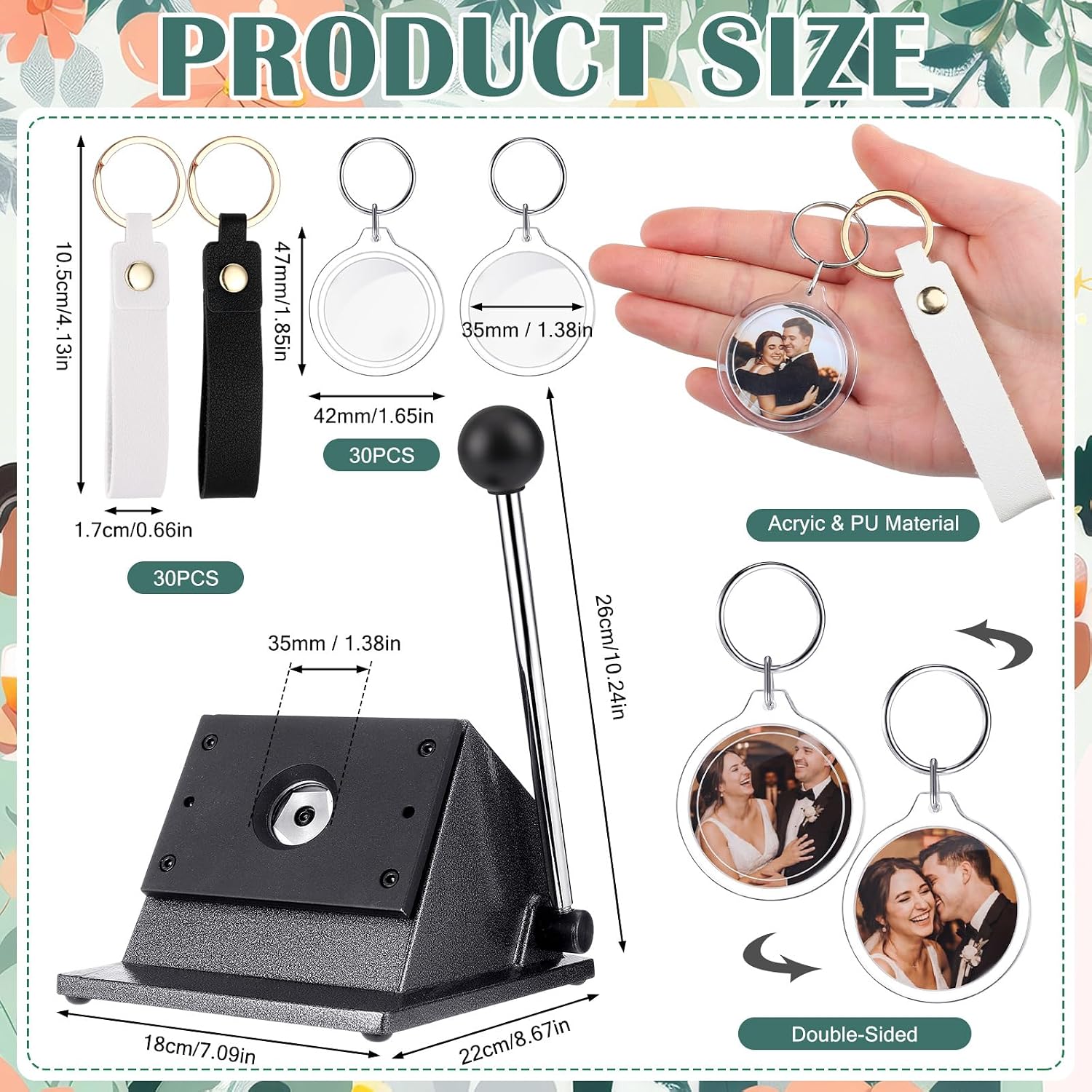 61 Pcs Button Keychain Photo C - Photo Booth Frame recension och pris
