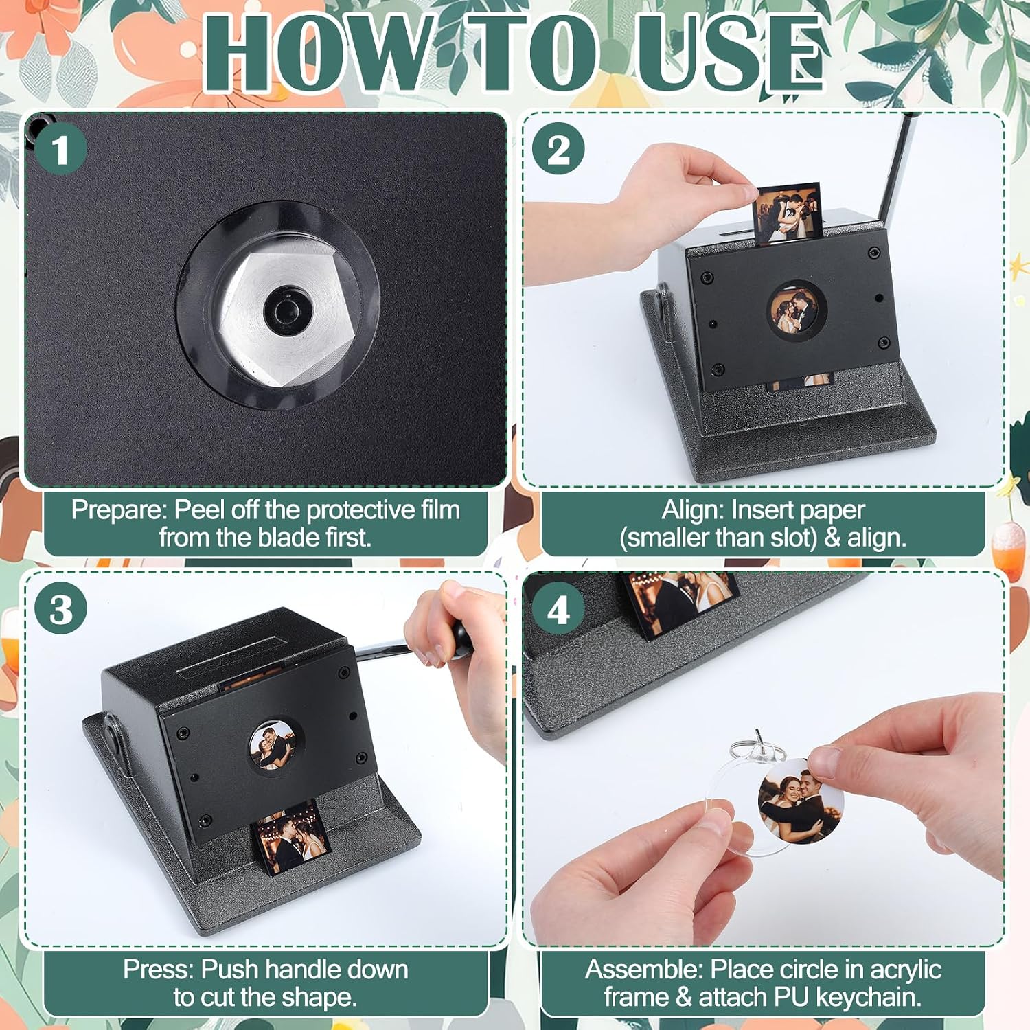 61 Pcs Button Keychain Photo C - Photo Booth Frame recension och pris