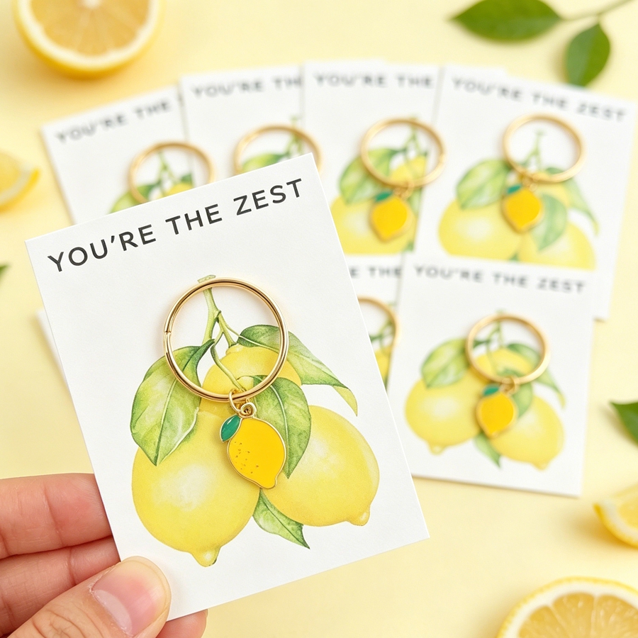 7 Chic Lemon Keychains, Includ - Event Party recension och pris