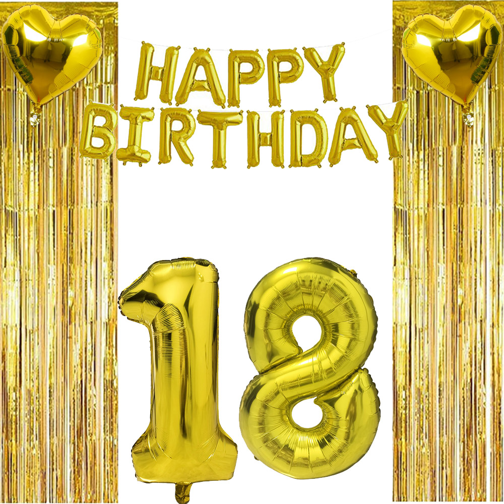 Happy Birthday Banner Balloon  - Party Banner Gold recension och pris