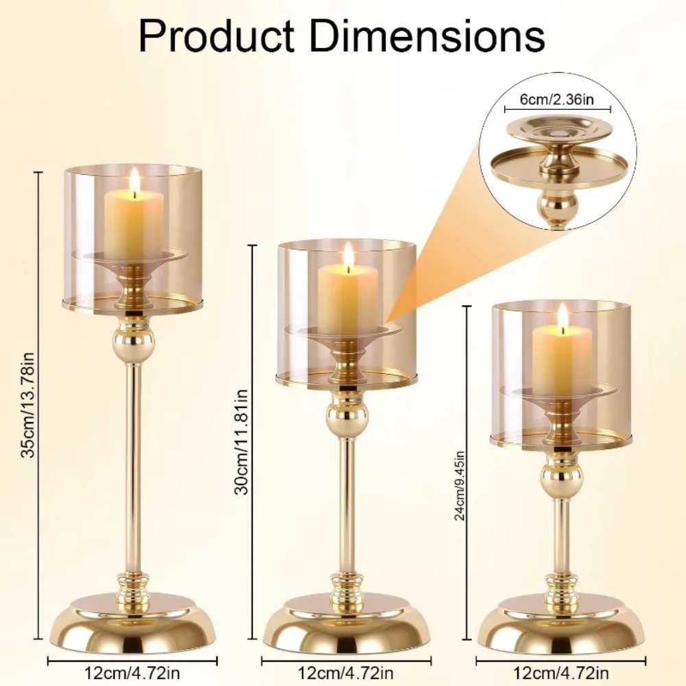 3Pcs Candle Holders Modern Met - Centerpiece Stick recension och pris