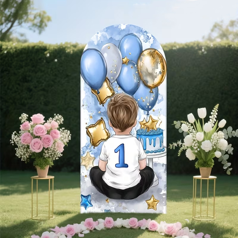 A Little Boy Pattern Arch Back - Dessert Table Backdrop recension och pris