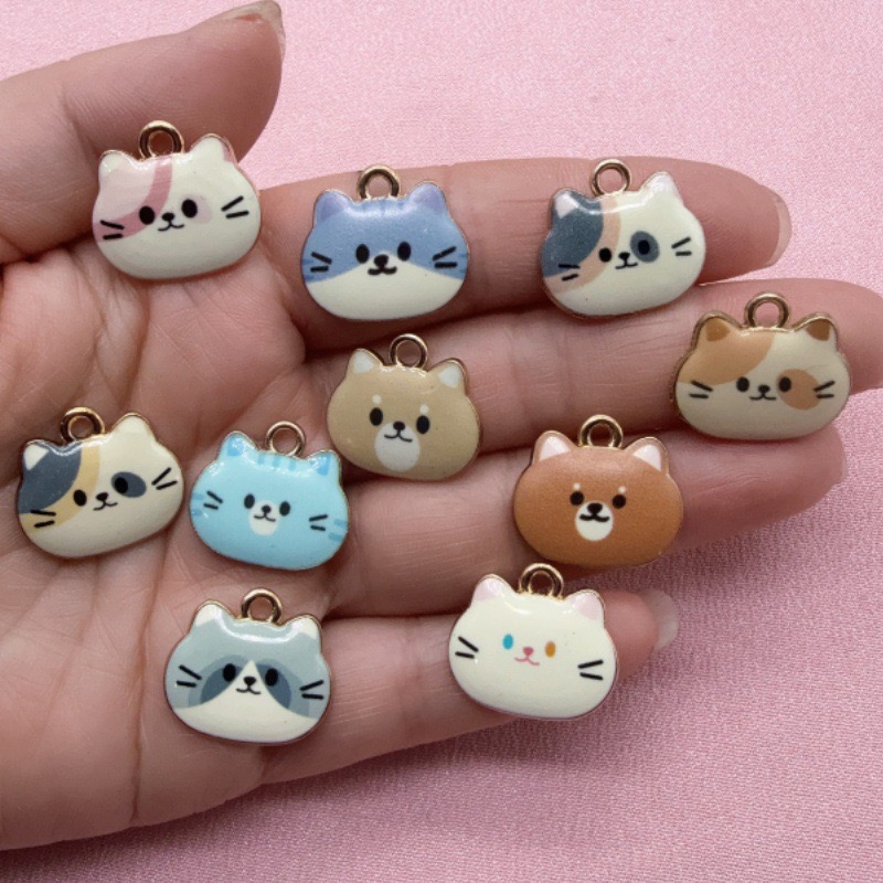 12pcs Printed Cat Head Alloy D - Event Party recension och pris