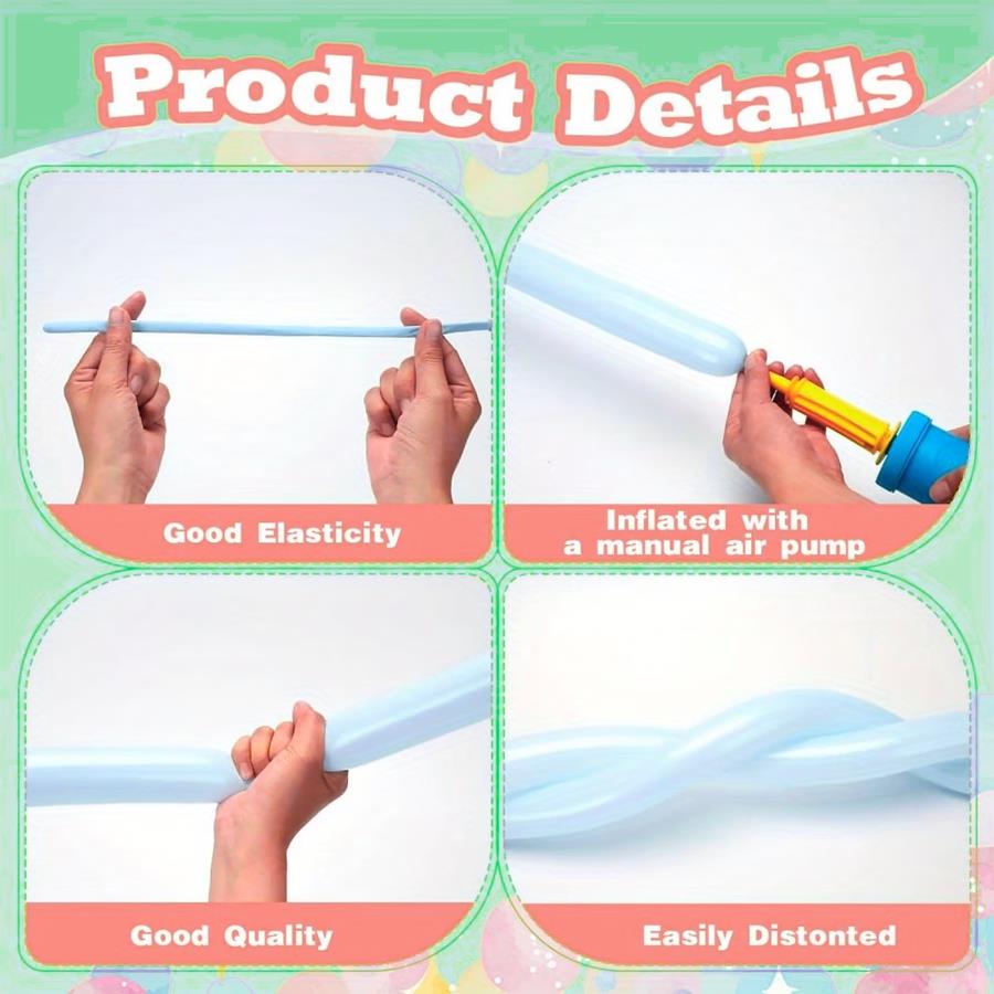 101/201pcs Long Strip Balloon  - Balloon Pump Hand recension och pris