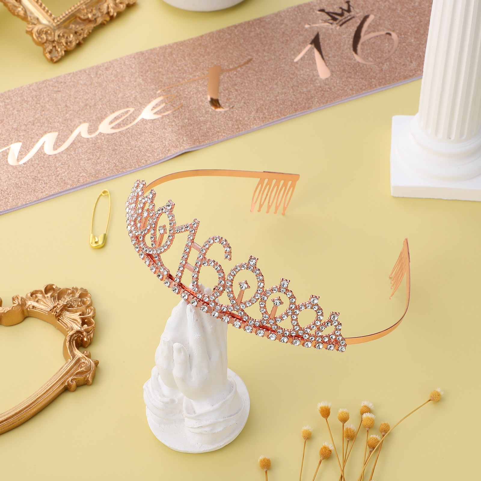 1Set Glittering Birthday Tiara - Birthday Sash Glitter recension och pris